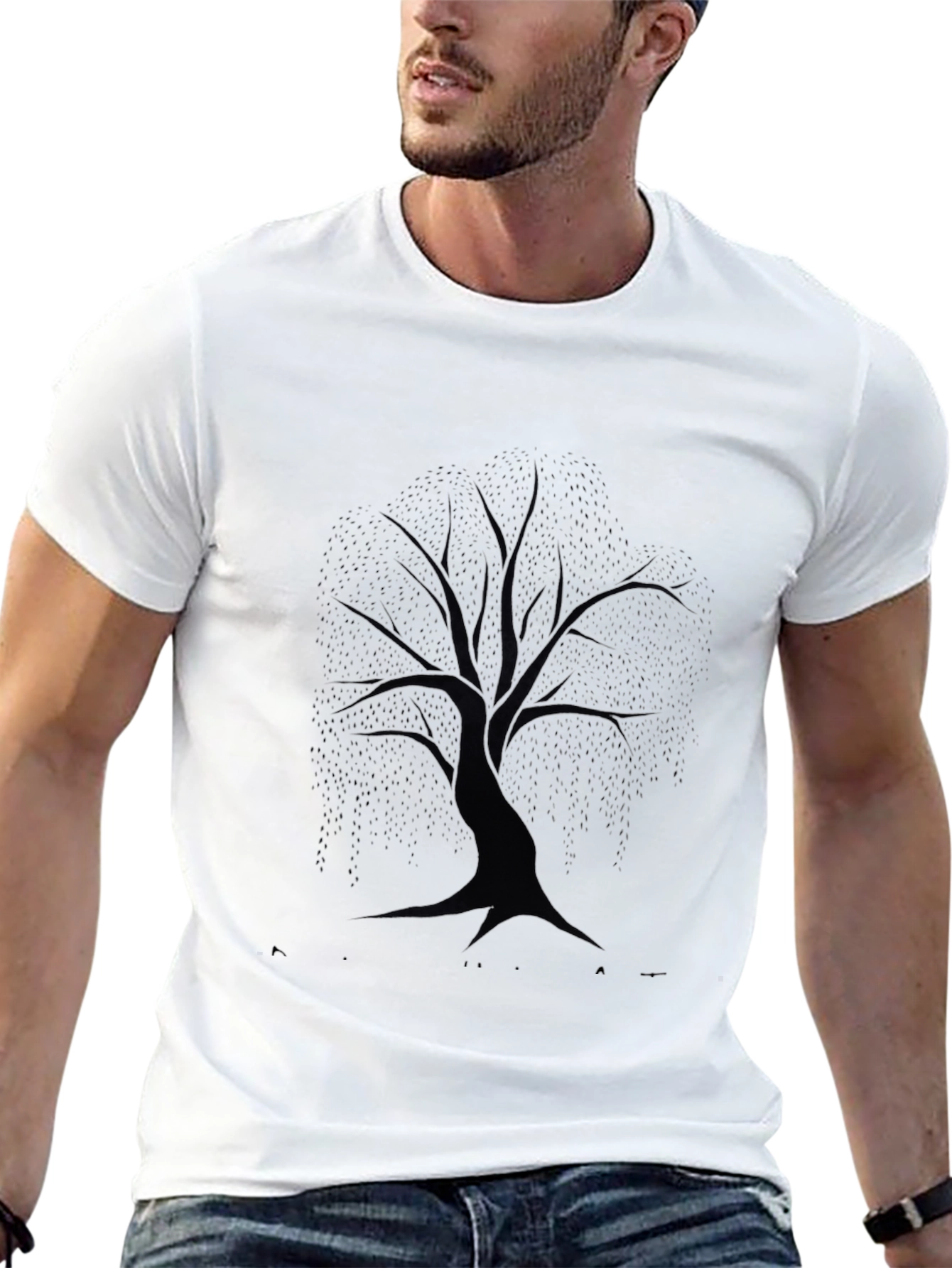 Mens Black Tree Graphic T-Shirt
