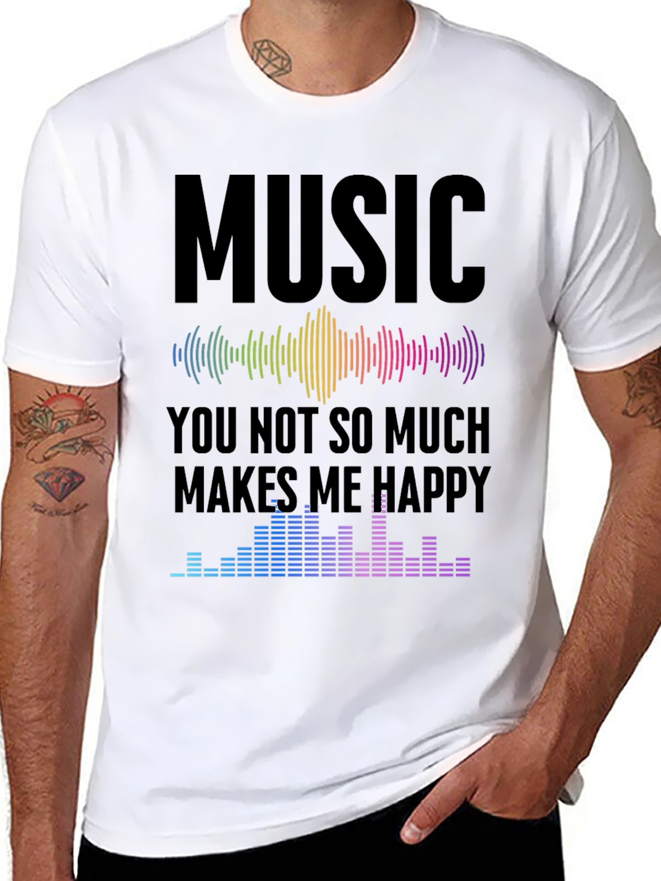Music Makes Me Happy Graphic T-Shirt