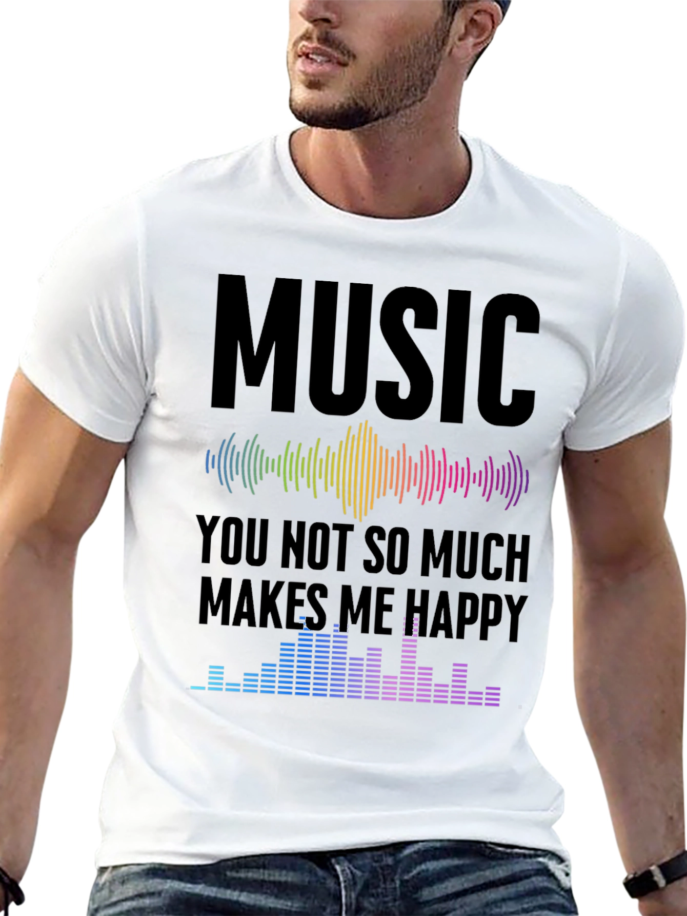 Music Makes Me Happy Graphic T-Shirt