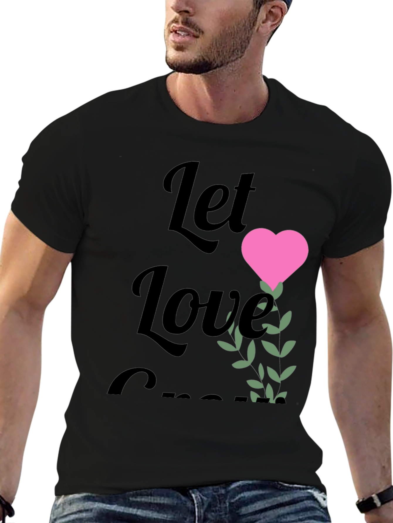 Let Love Grow Graphic Tee - Black