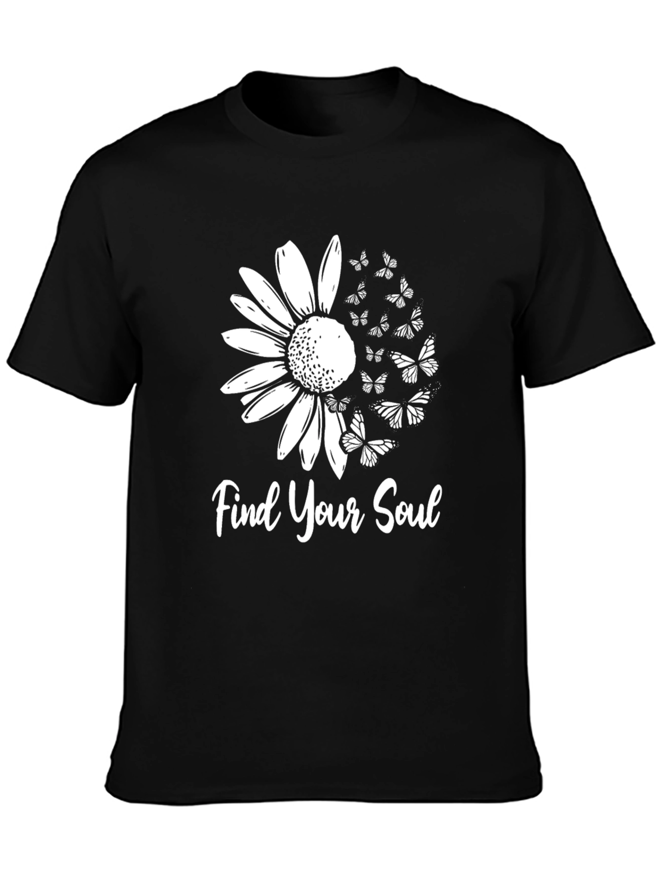 Find Your Soul Graphic Tee - Butterfly Sunflower T-Shirt