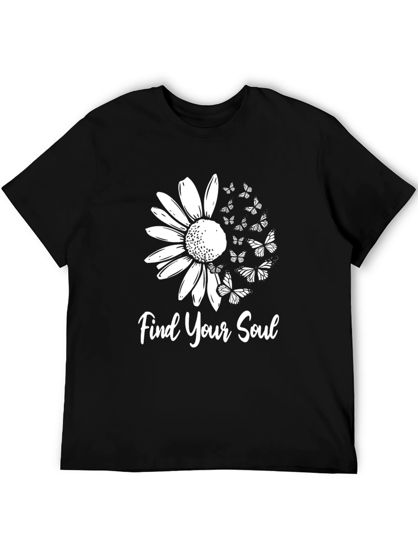 Find Your Soul Graphic Tee - Butterfly Sunflower T-Shirt