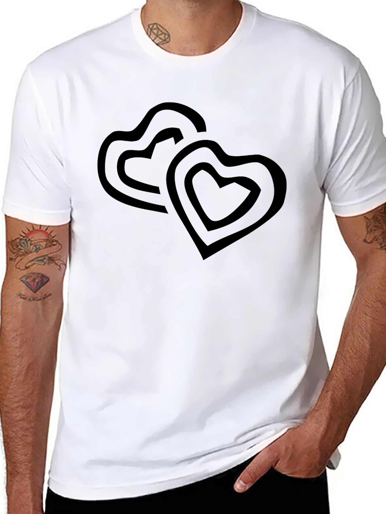 Heart Graphic Black T-Shirt
