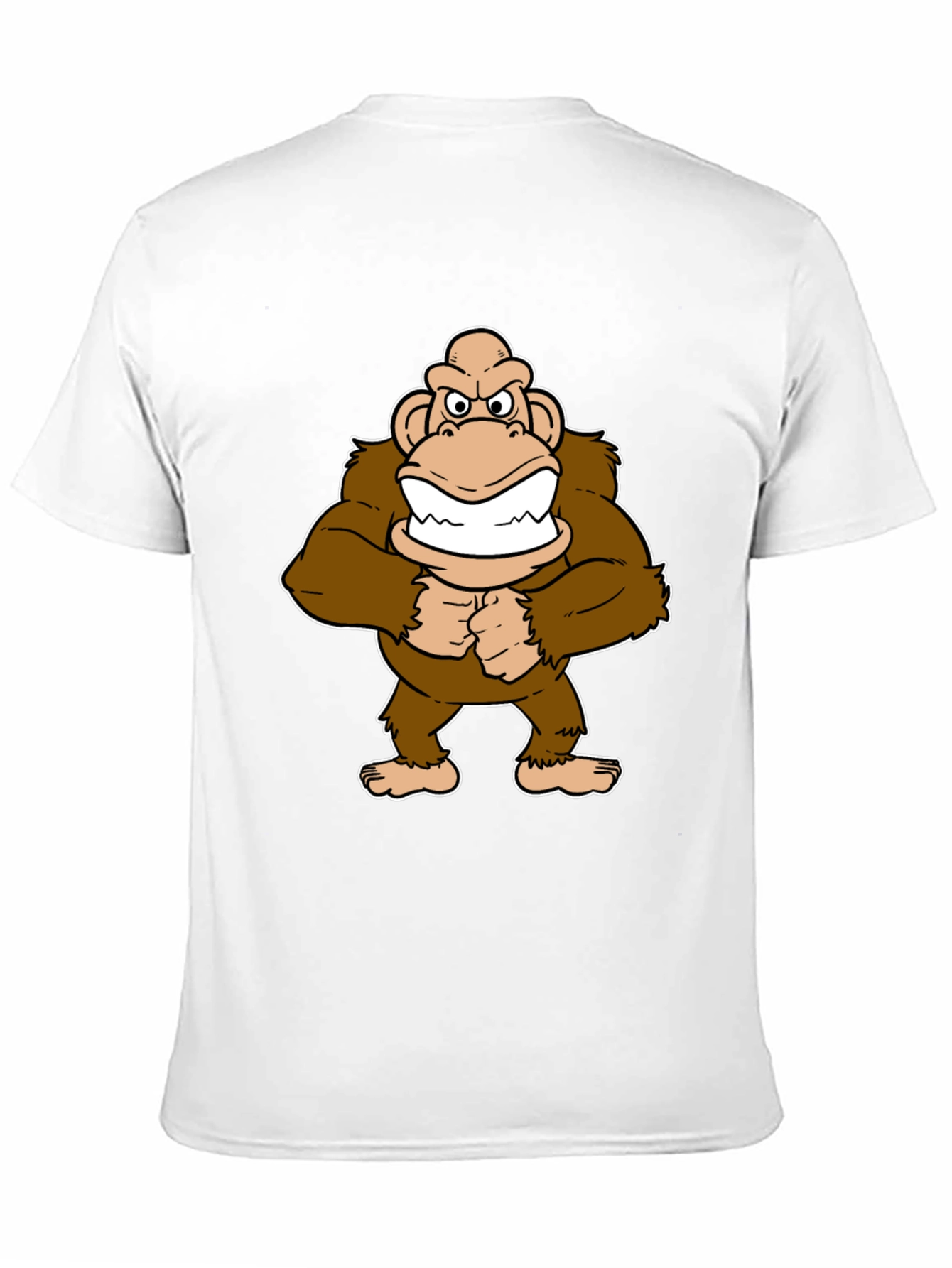 Cartoon Ape Graphic T-Shirt - Black Cotton Tee