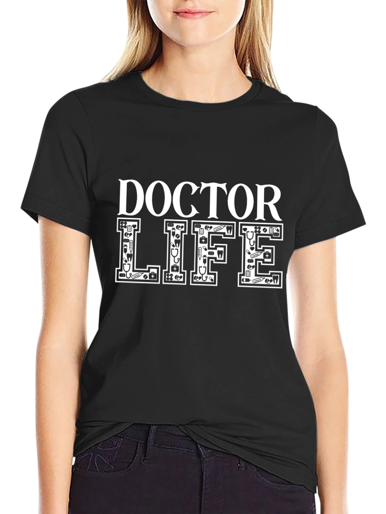 Doctor Life Tee - Black Graphic T-Shirt