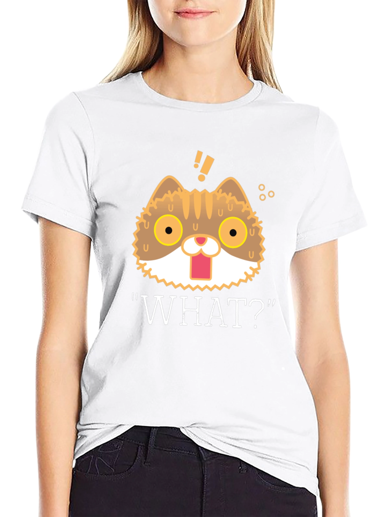 Funny Cat WHAT!? Graphic T-Shirt - Unisex