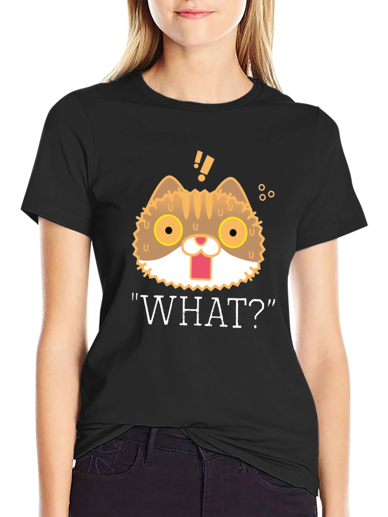 Funny Cat WHAT!? Graphic T-Shirt - Unisex