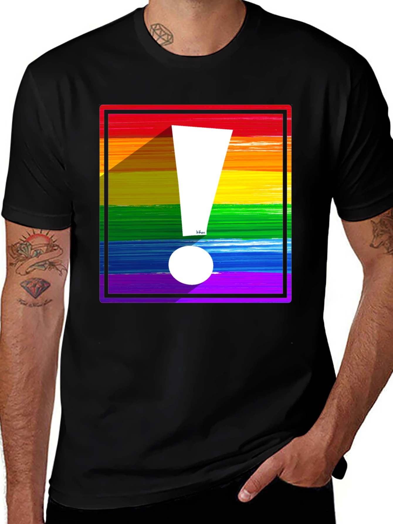 Rainbow Exclamation Tee - Bold Pride Statement
