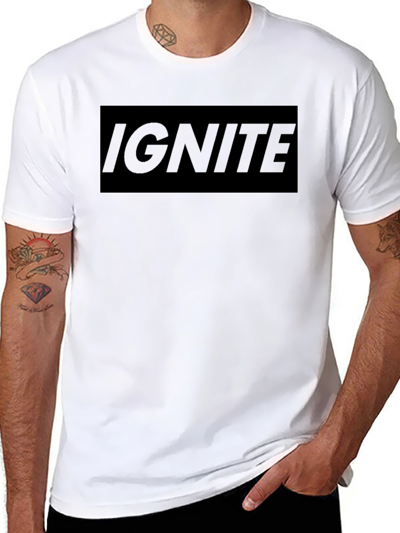 Mens Black Ignite Graphic Tee