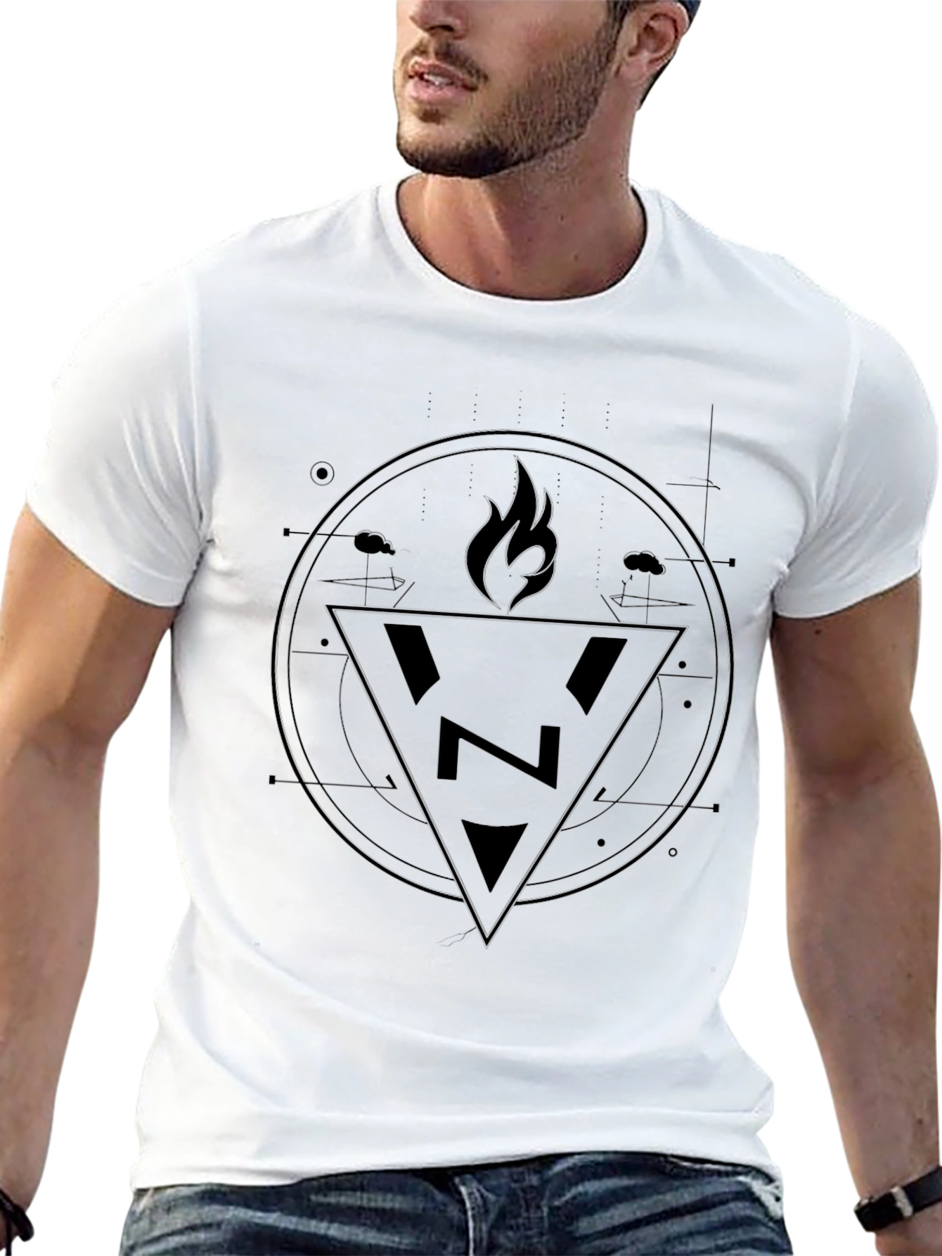 Geometric Graphic Black T-Shirt