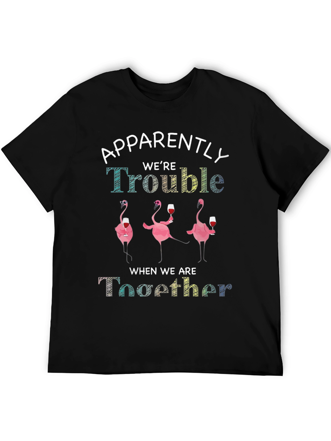 Flamingo Trouble Together Graphic T-Shirt
