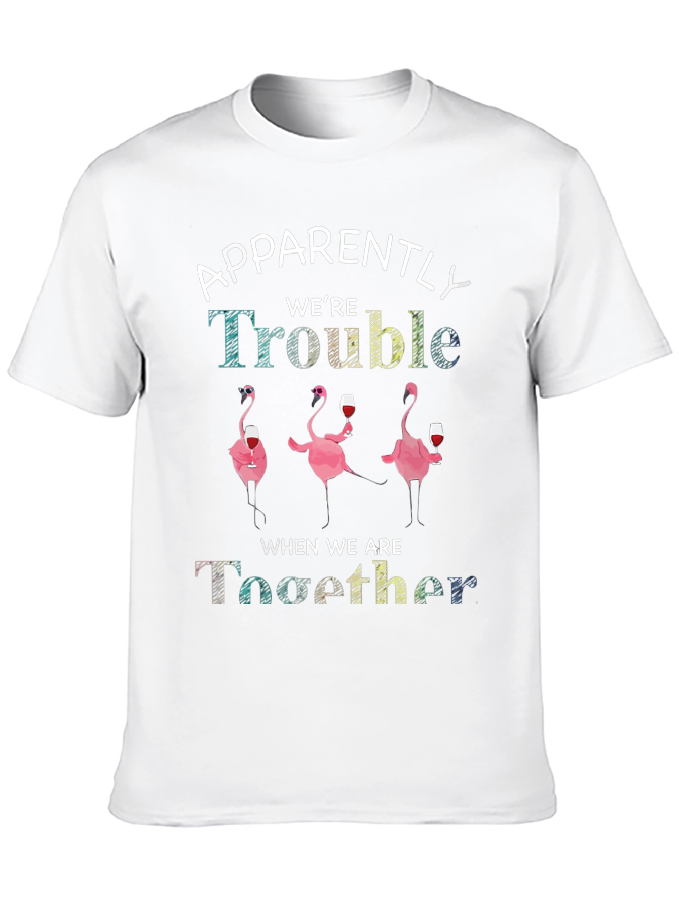 Flamingo Trouble Together Graphic T-Shirt