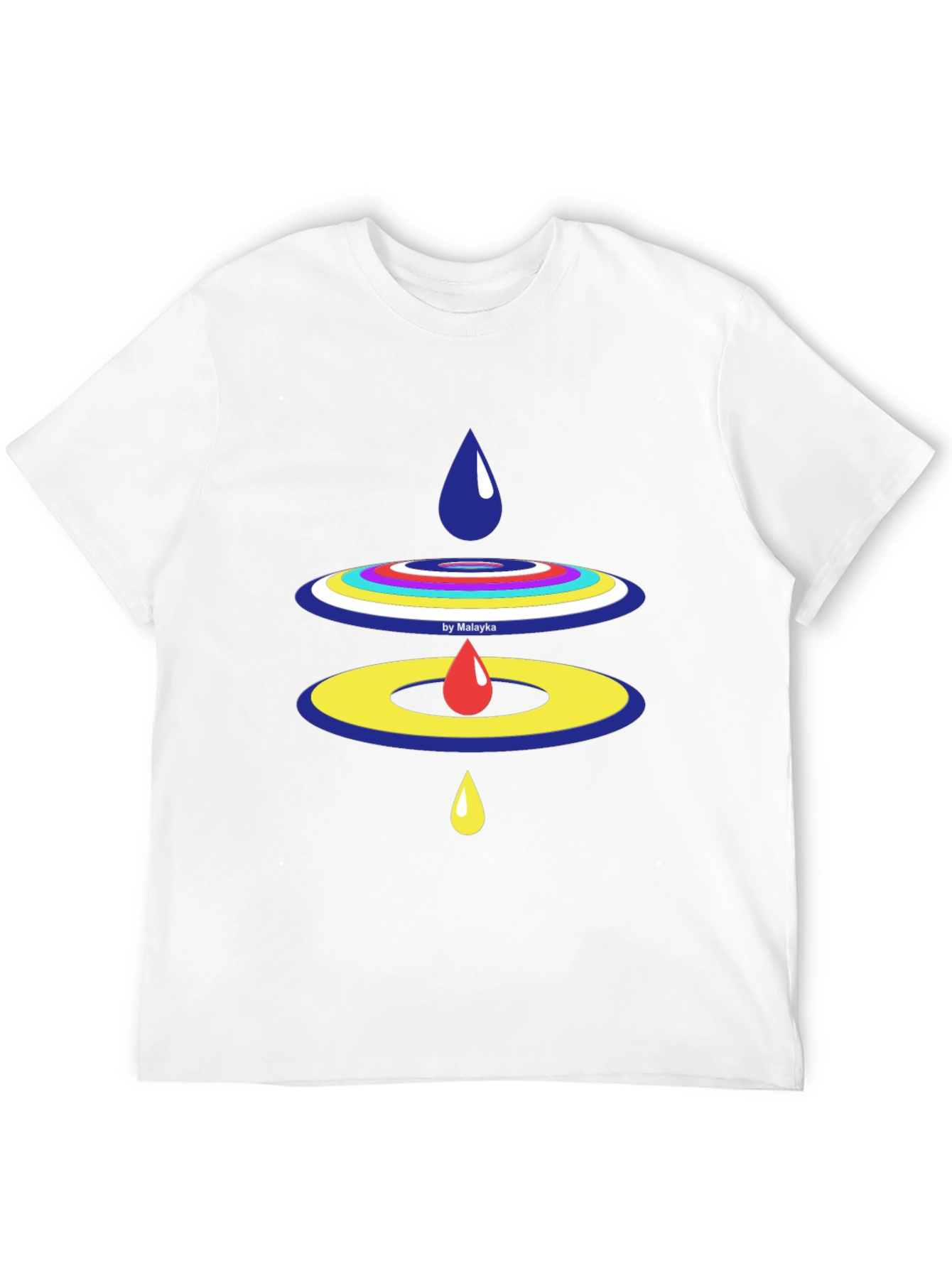Abstract Raindrop Design Black T-Shirt