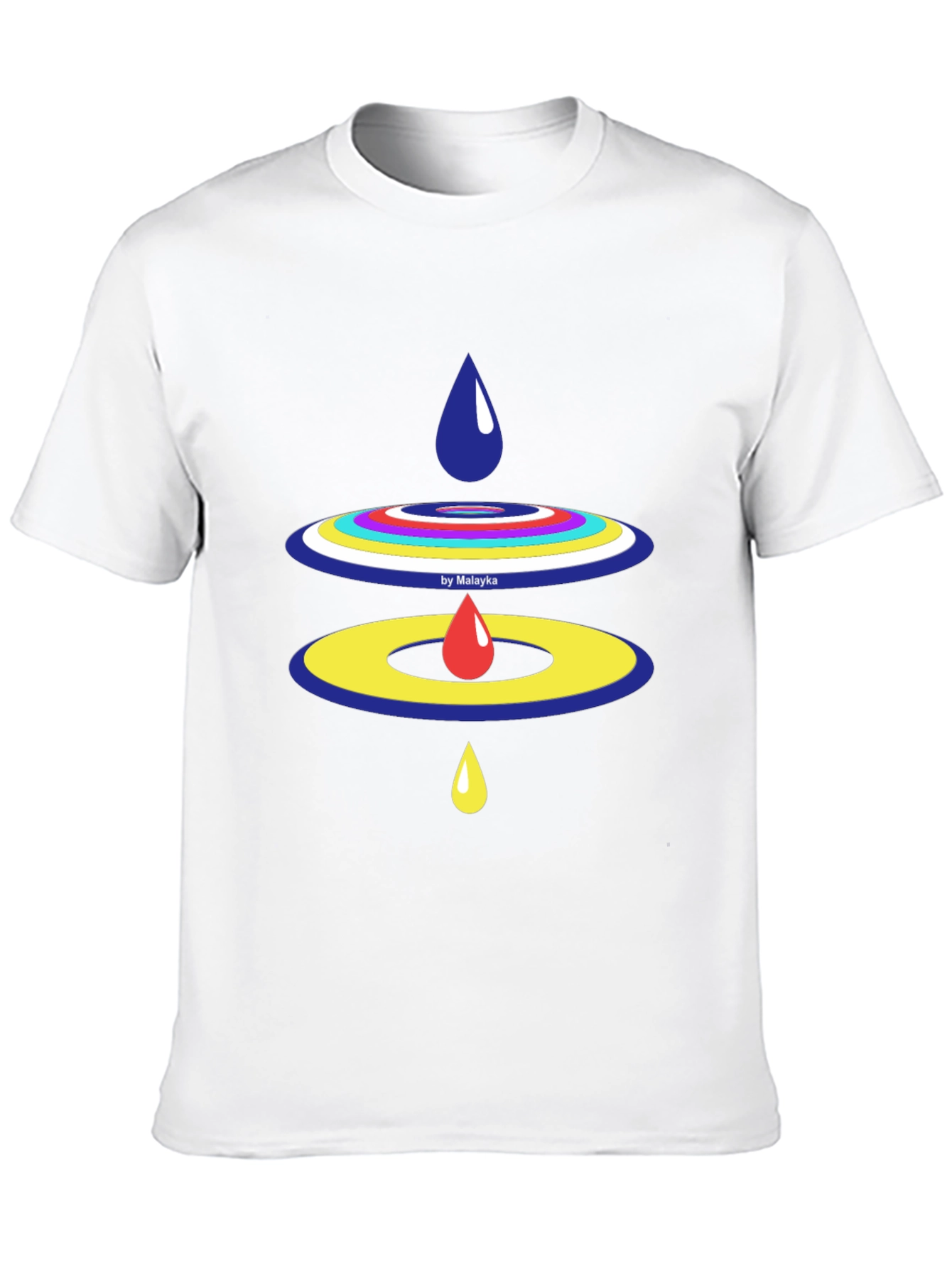 Abstract Raindrop Design Black T-Shirt