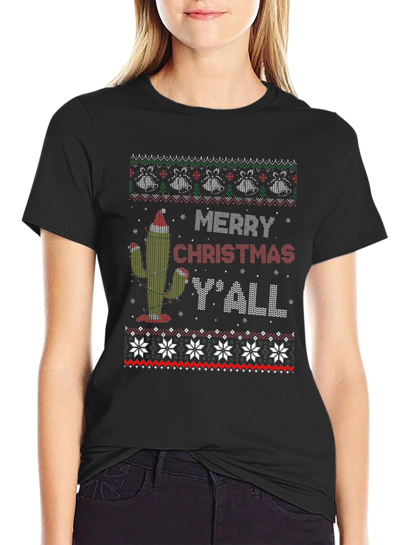 Merry Christmas Yall Cactus T-Shirt
