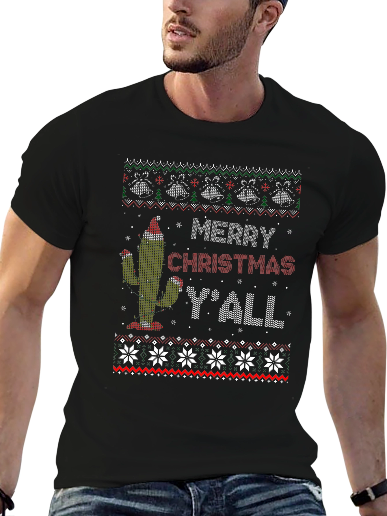 Merry Christmas Yall Cactus T-Shirt