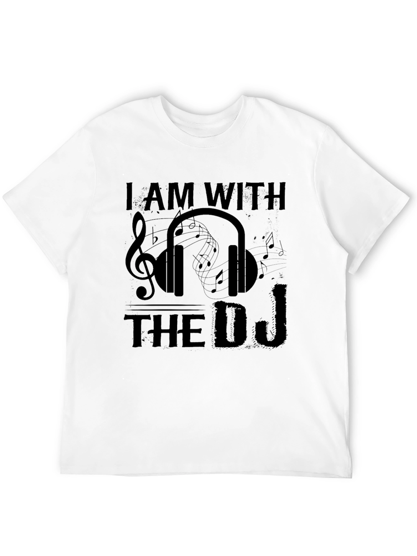 I AM WITH THE DJ Graphic Black T-Shirt