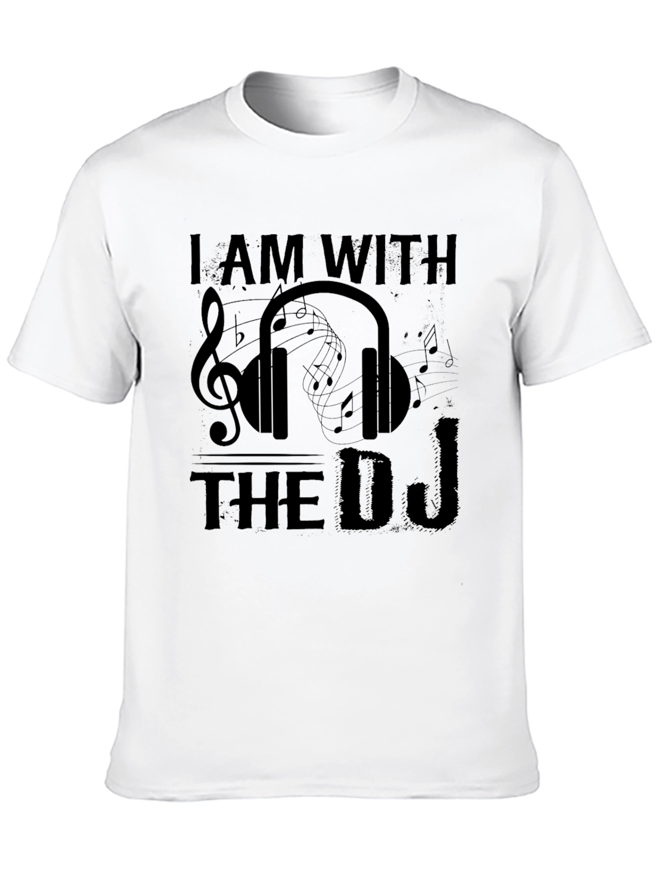 I AM WITH THE DJ Graphic Black T-Shirt