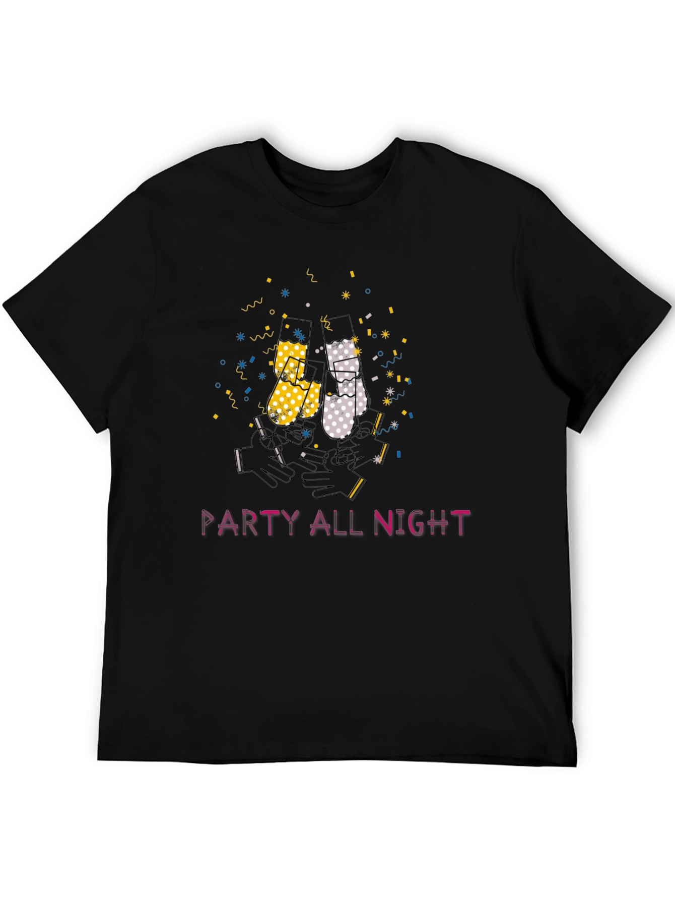 Party All Night Graphic Tee - Black