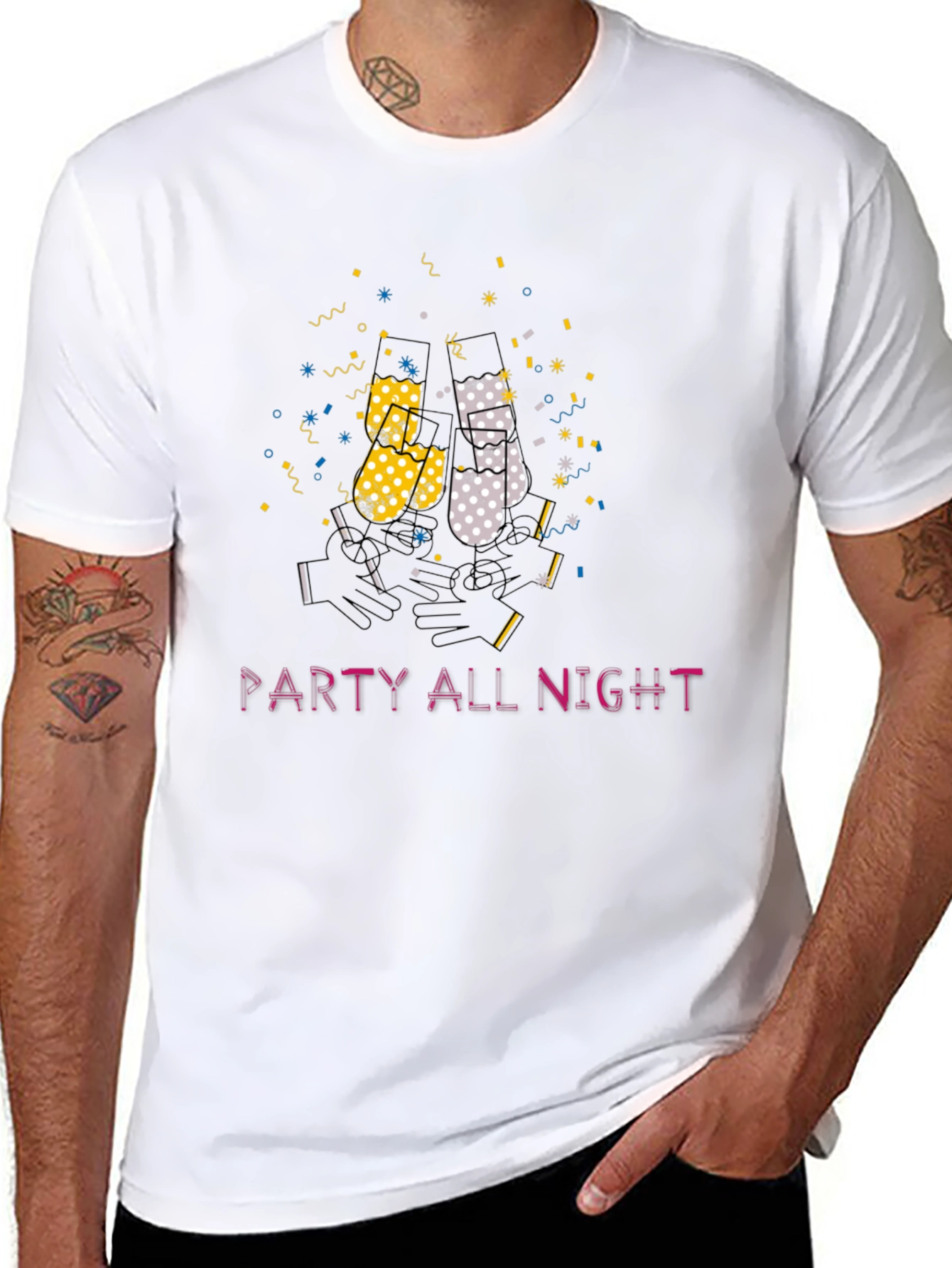 Party All Night Graphic Tee - Black