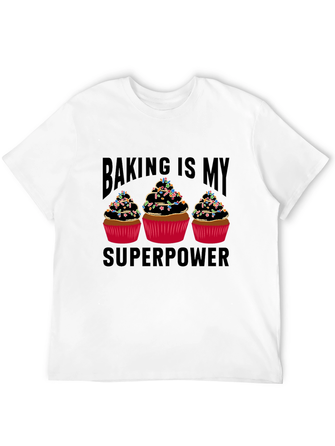 Baking is My Superpower T-Shirt - Cupcake Design