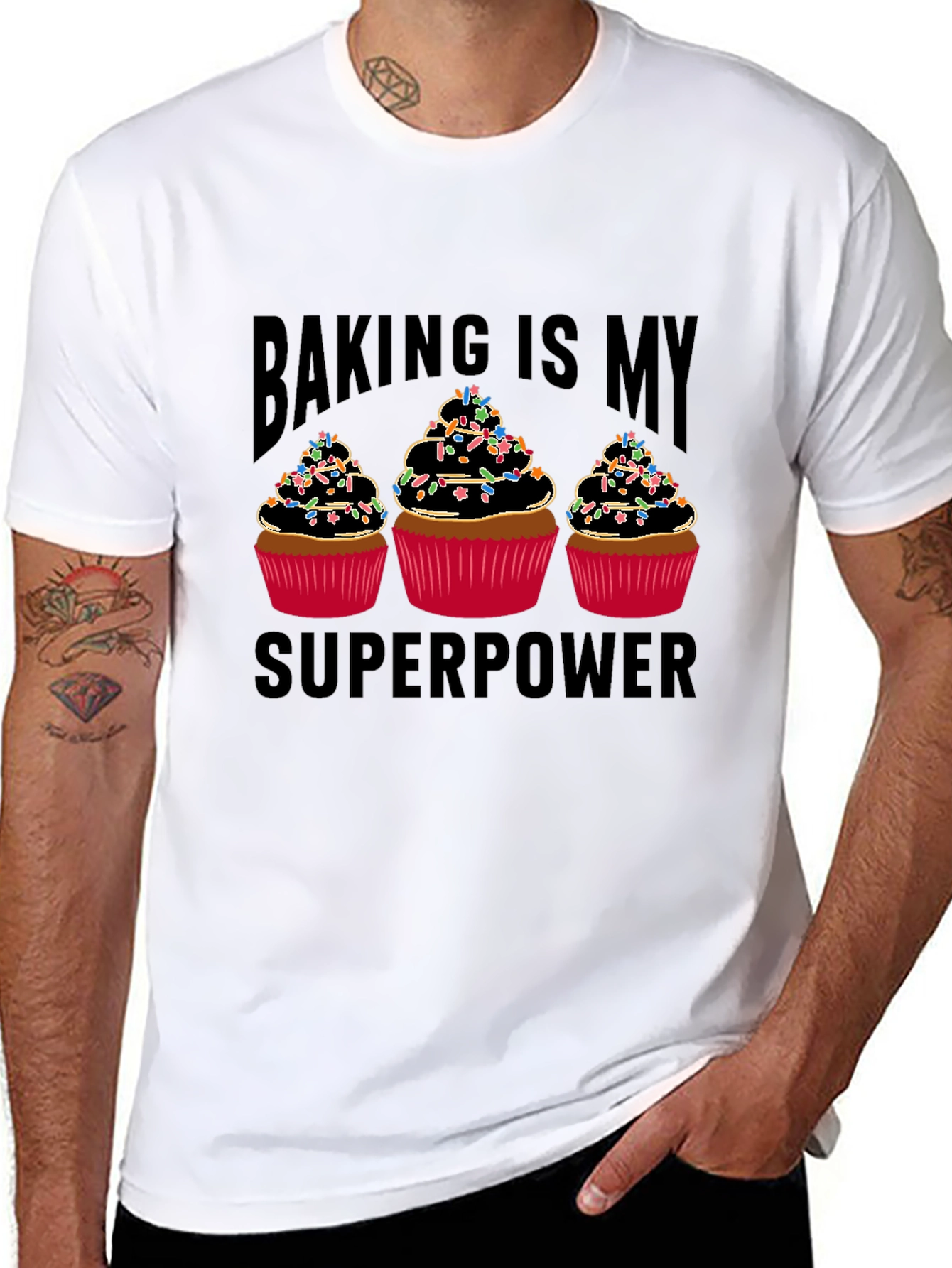 Baking is My Superpower T-Shirt - Cupcake Design