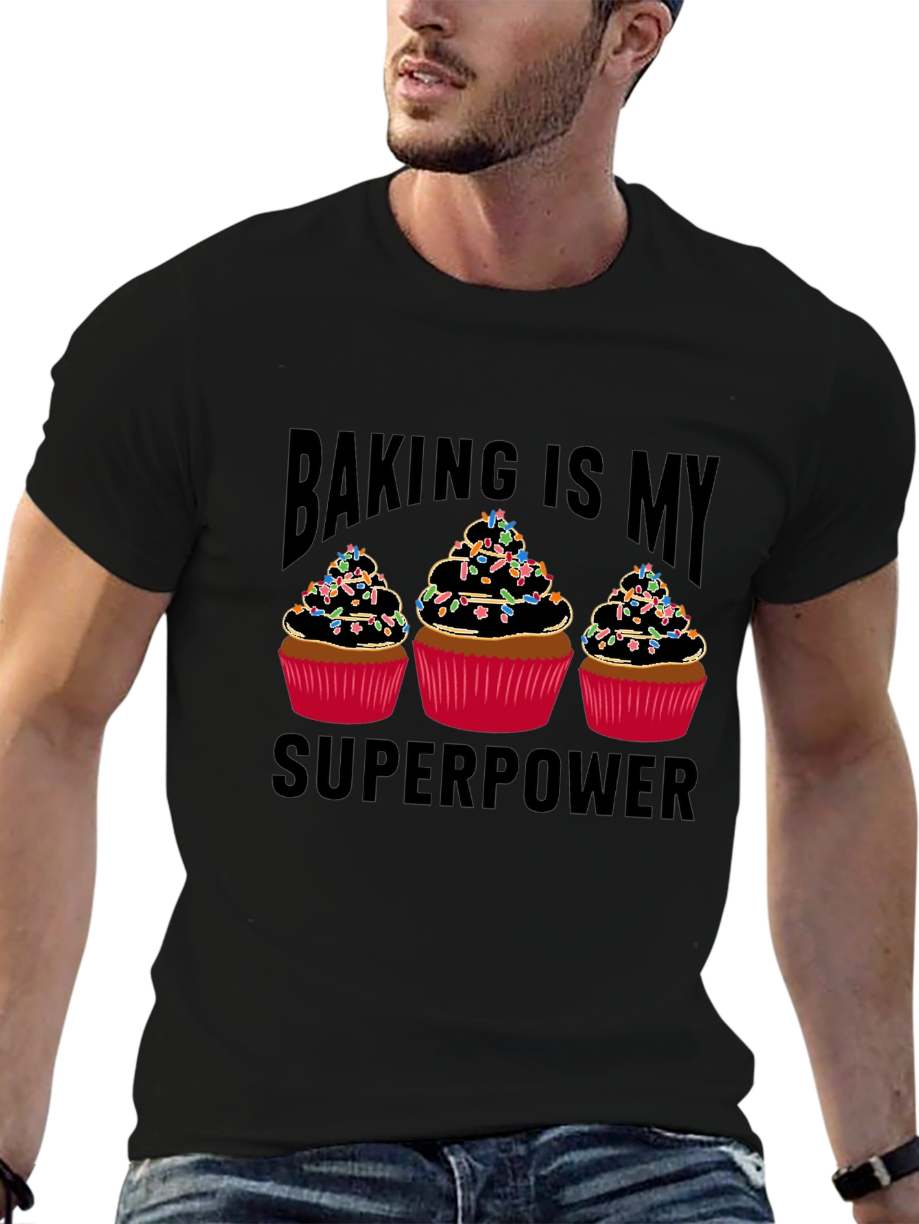Baking is My Superpower T-Shirt - Cupcake Design
