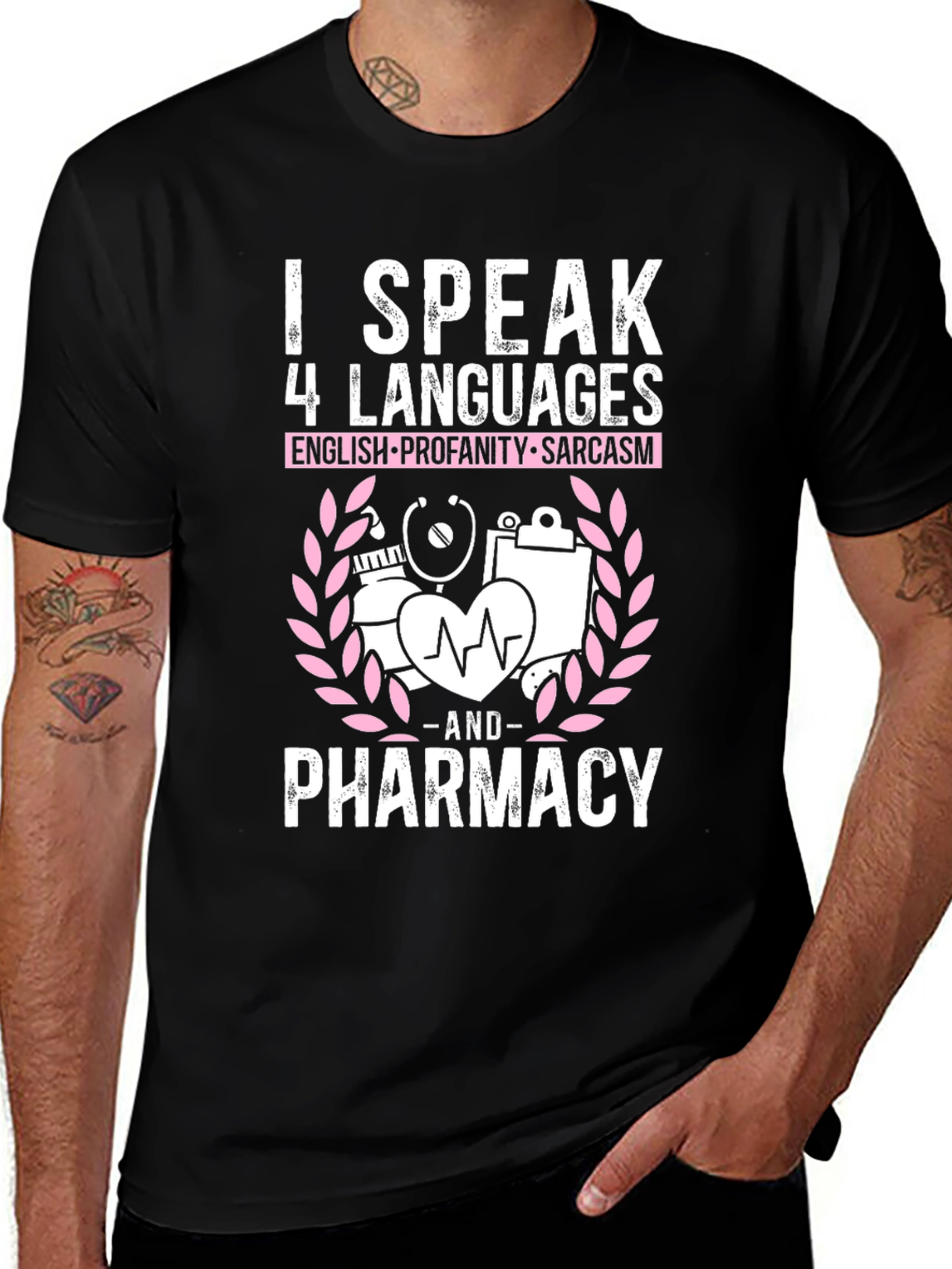 I Speak 4 Languages Pharmacy T-Shirt