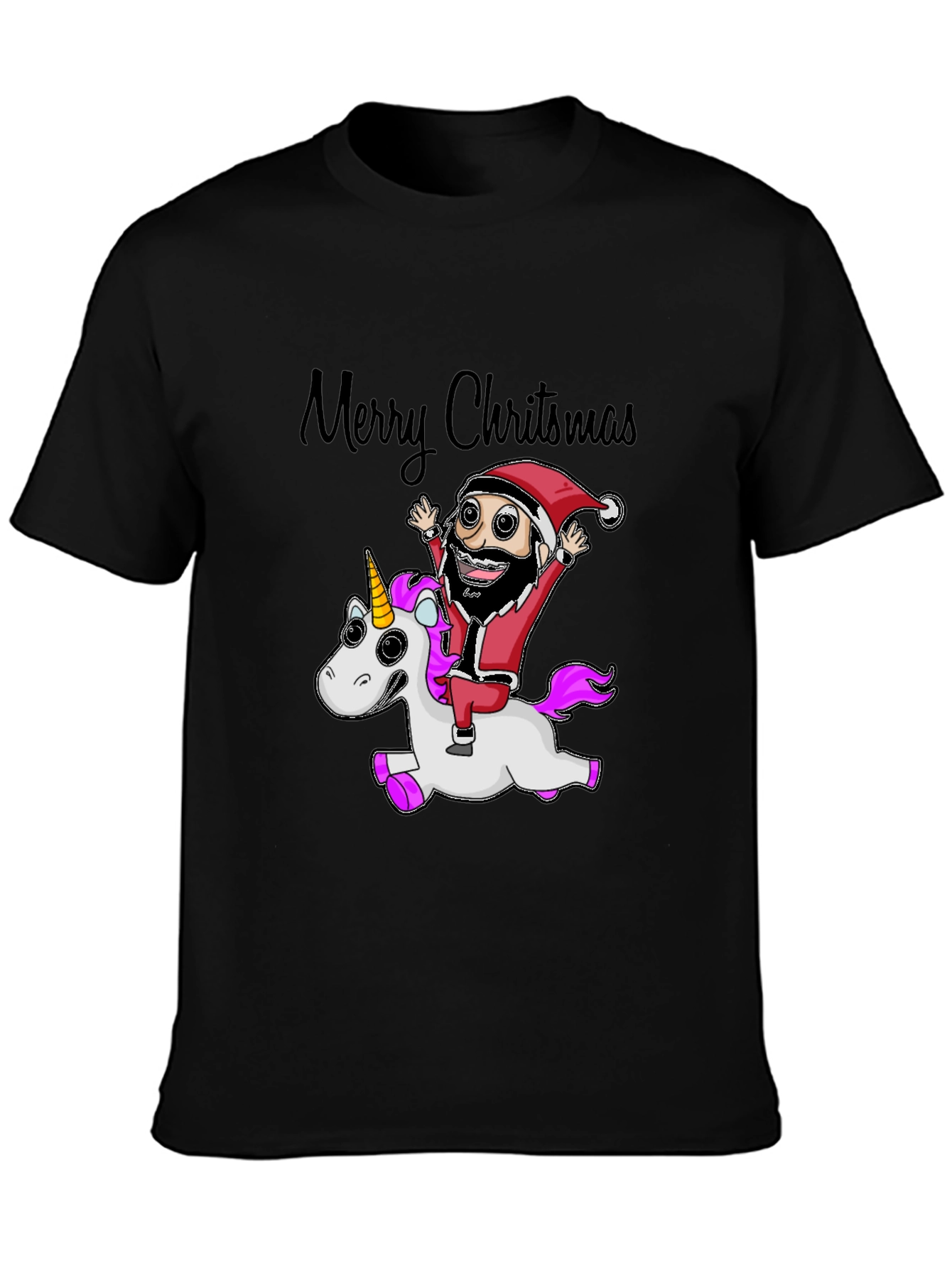 Merry Christmas Santa Riding Unicorn T-Shirt
