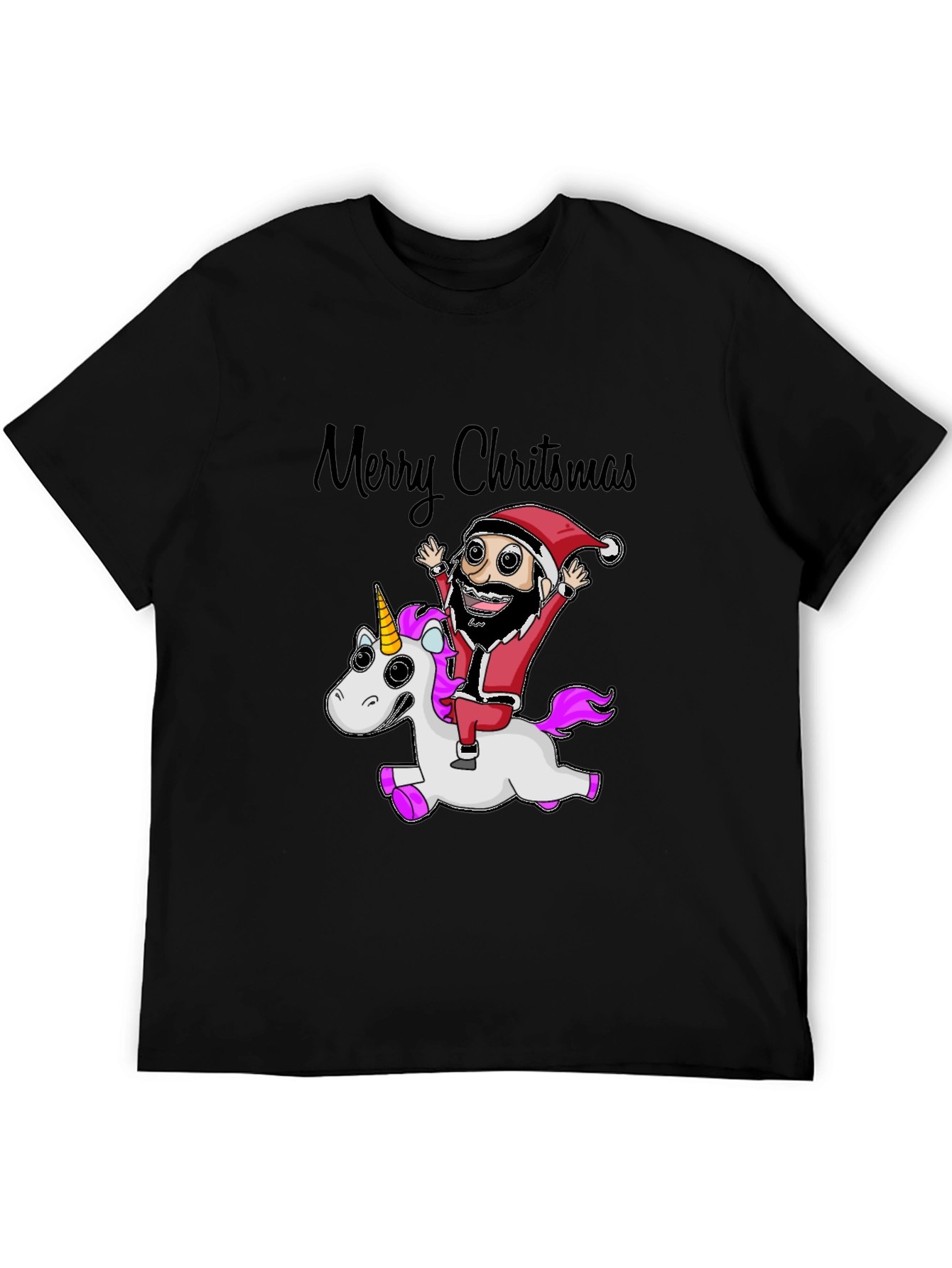 Merry Christmas Santa Riding Unicorn T-Shirt