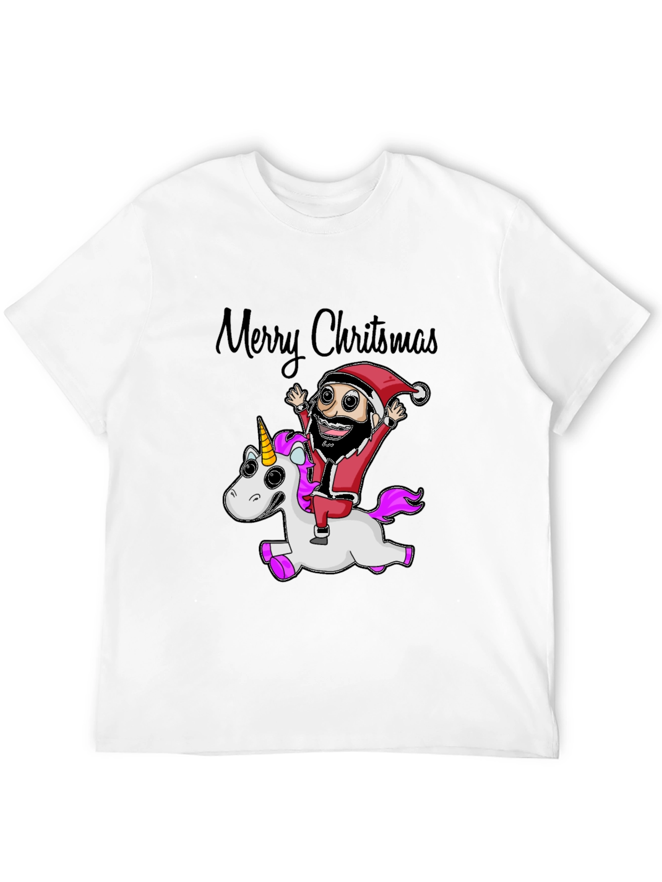 Merry Christmas Santa Riding Unicorn T-Shirt