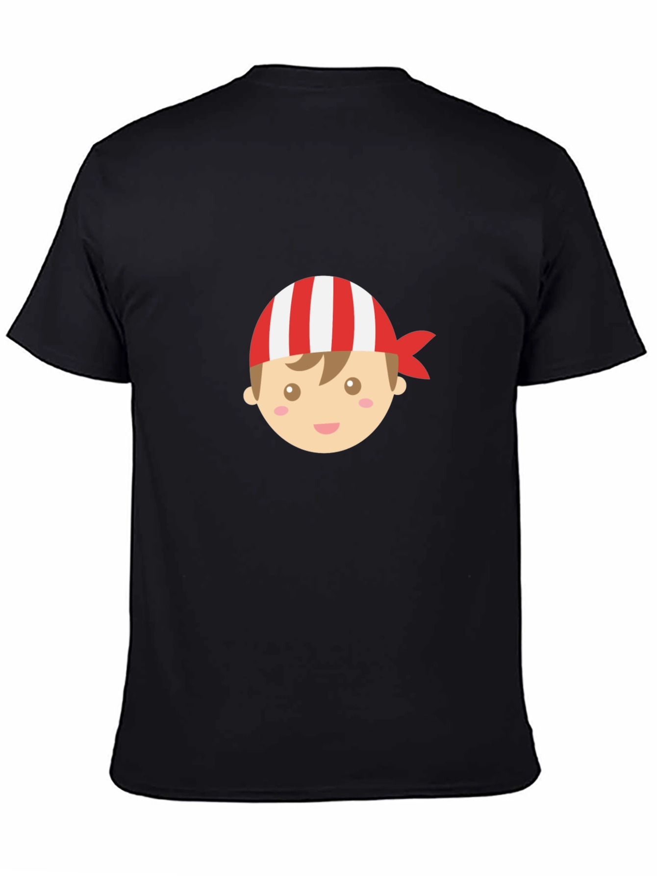 Boy Pirate Cartoon Graphic Black T-Shirt