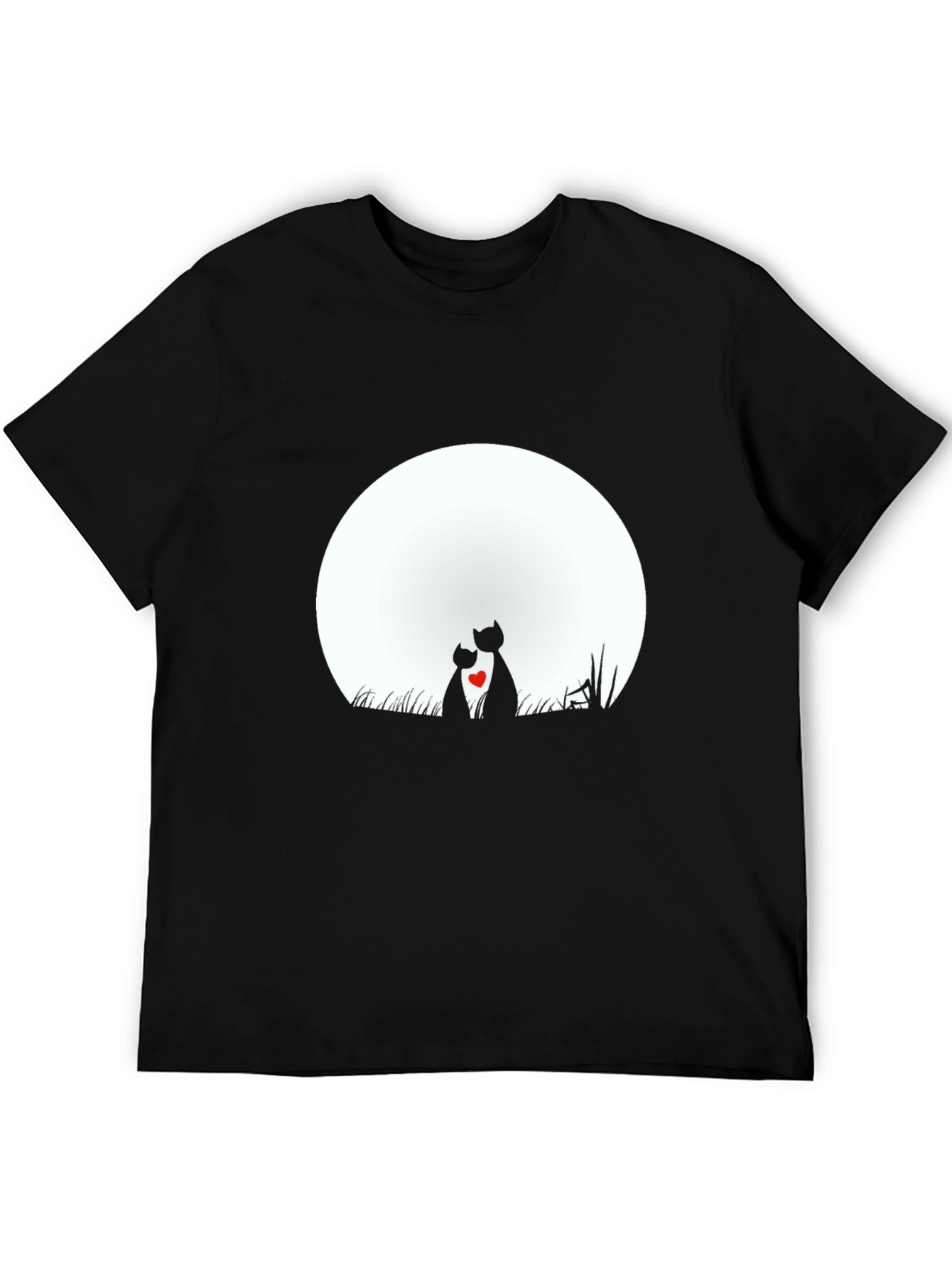 Romantic Cats Moon Graphic T-Shirt