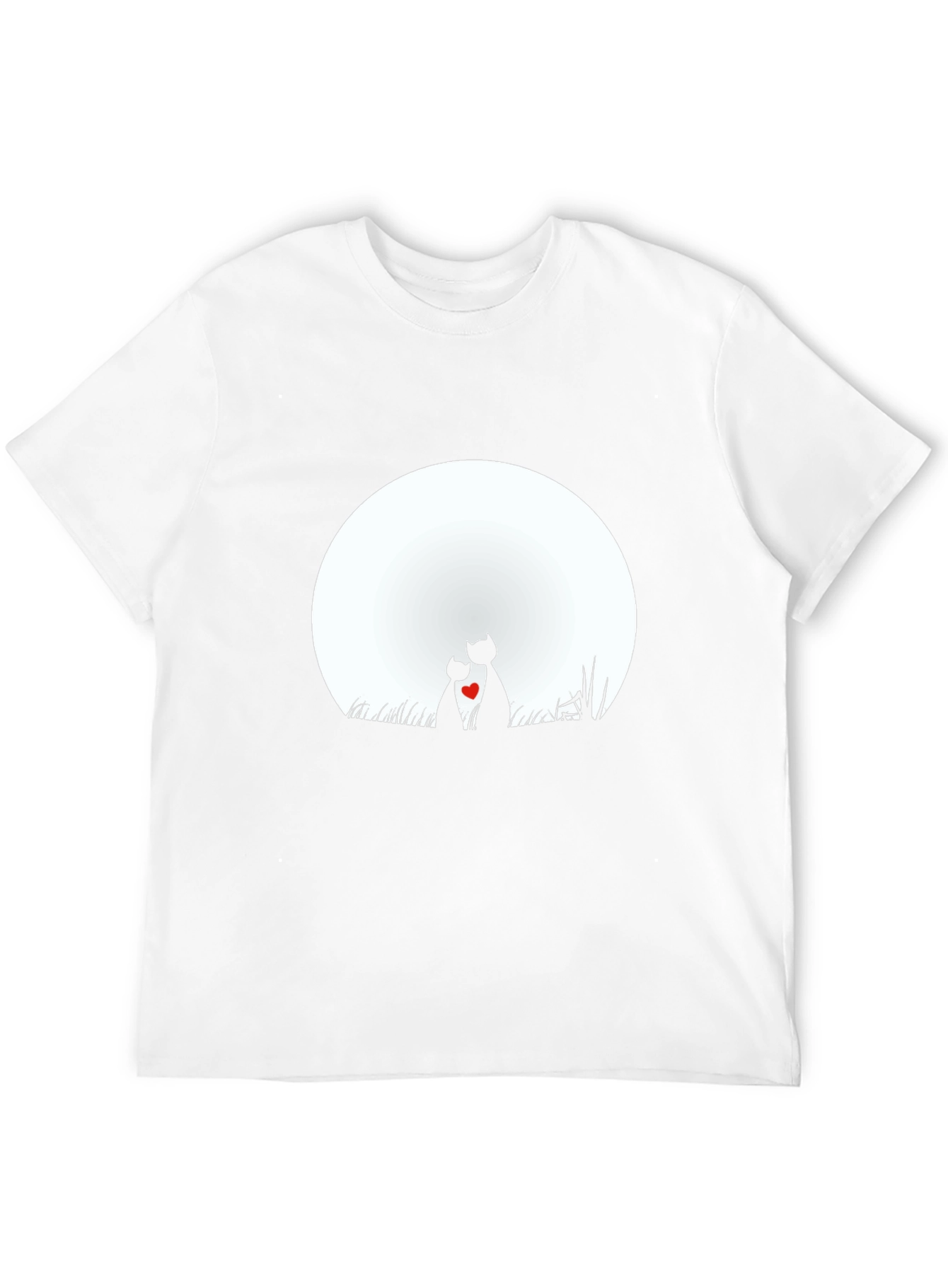 Romantic Cats Moon Graphic T-Shirt
