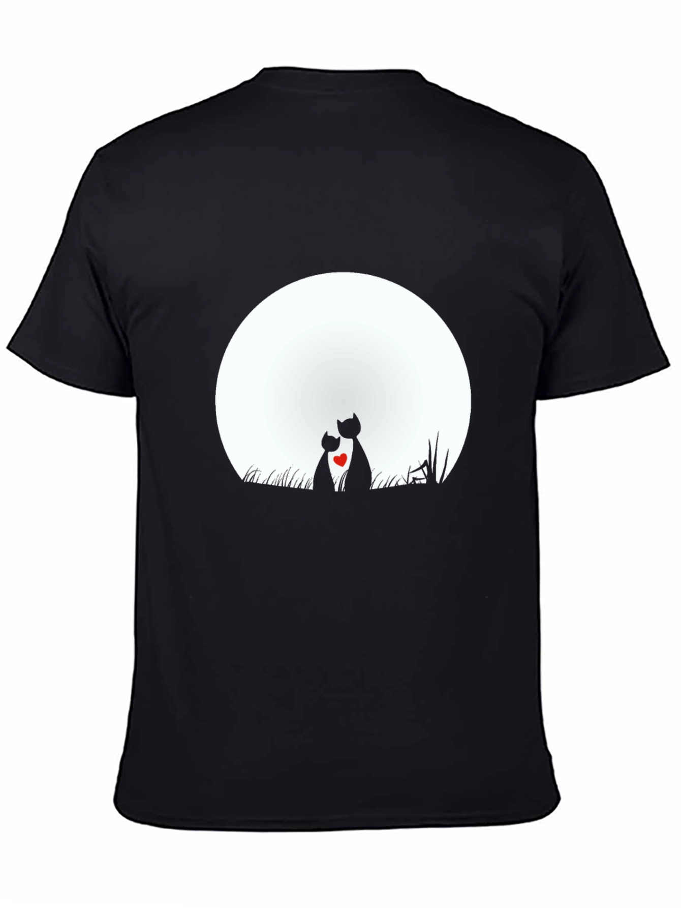 Romantic Cats Moon Graphic T-Shirt