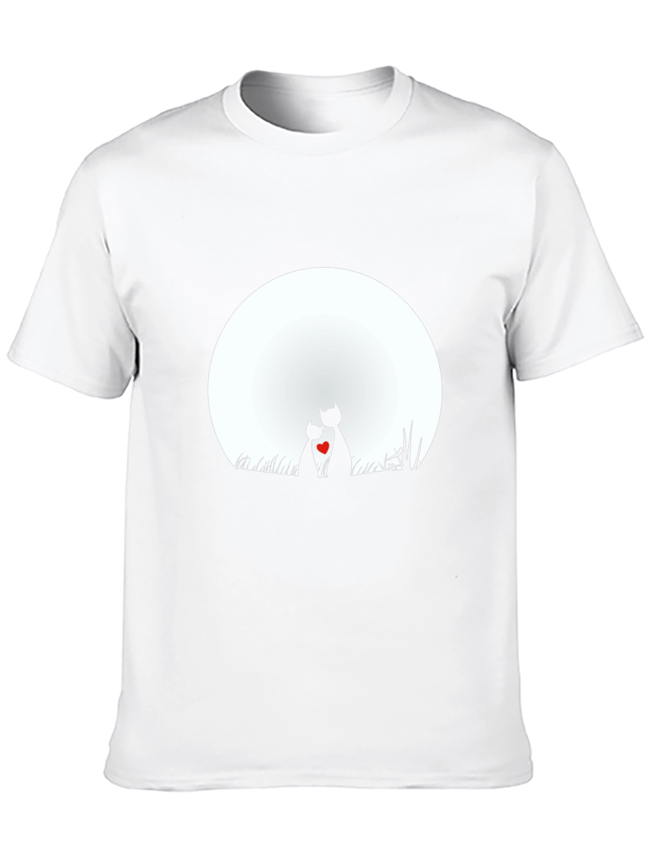 Romantic Cats Moon Graphic T-Shirt