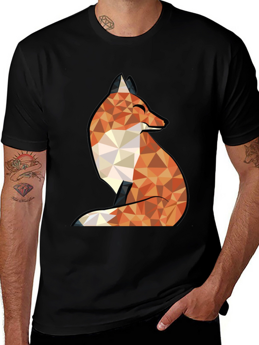 Geometric Fox Graphic Tee - Stylish & Unique Design