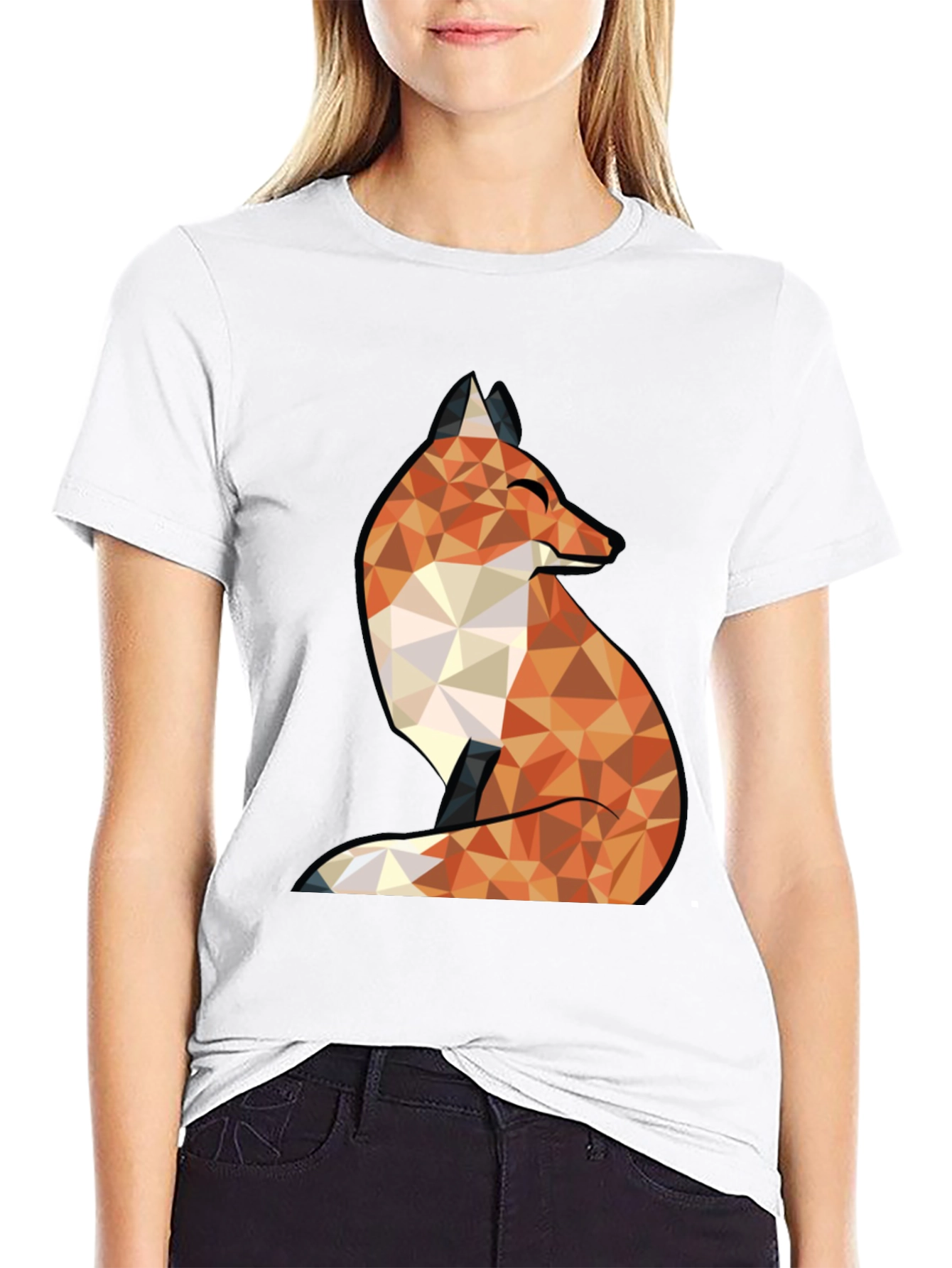Geometric Fox Graphic Tee - Stylish & Unique Design