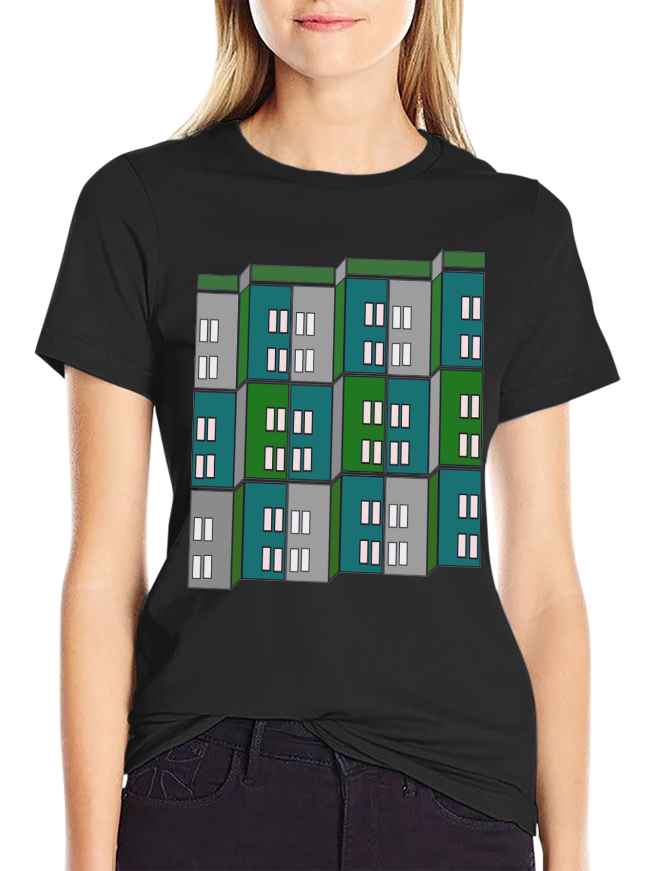 Geometric Building Block Graphic Tee