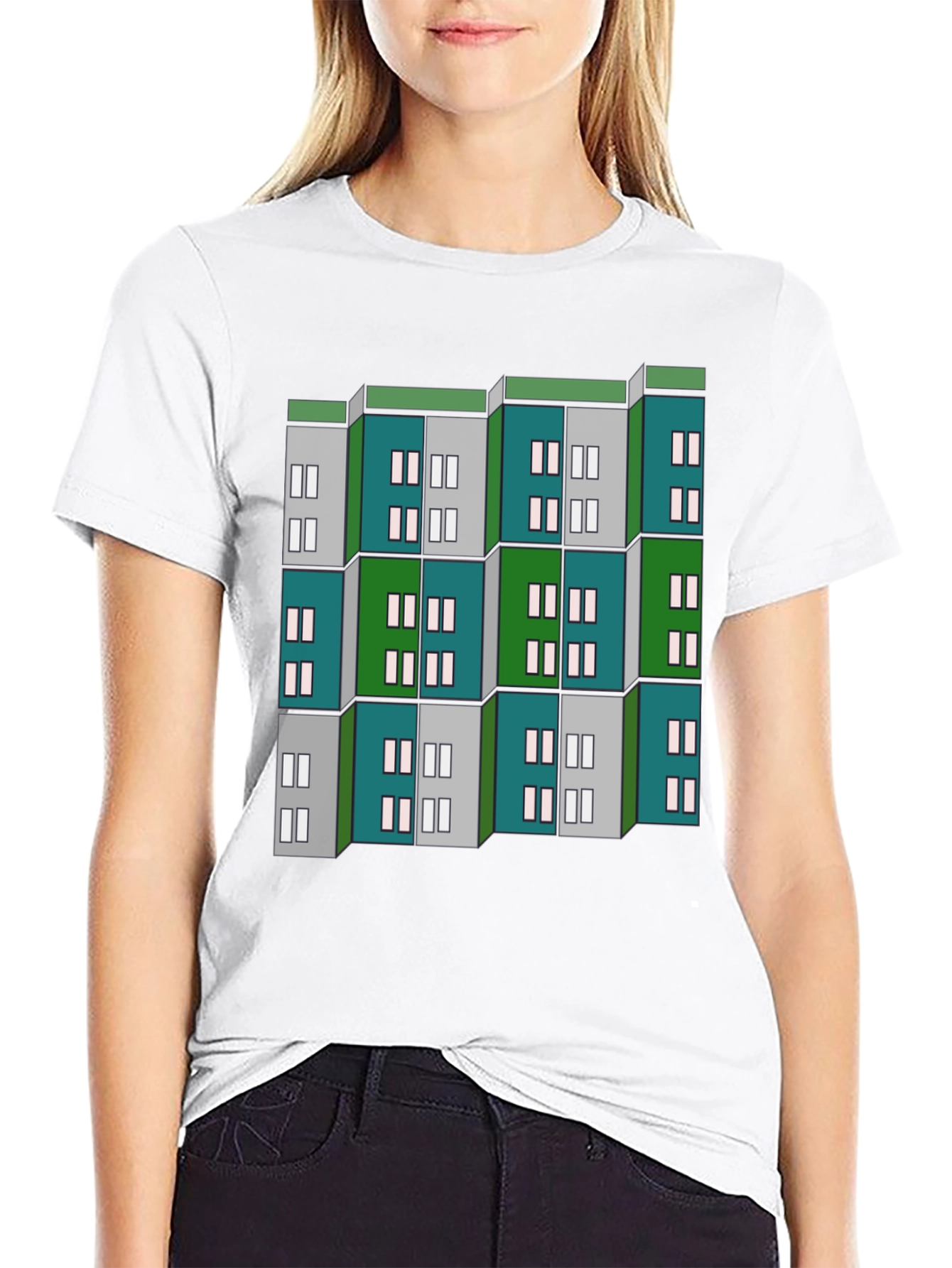 Geometric Building Block Graphic Tee