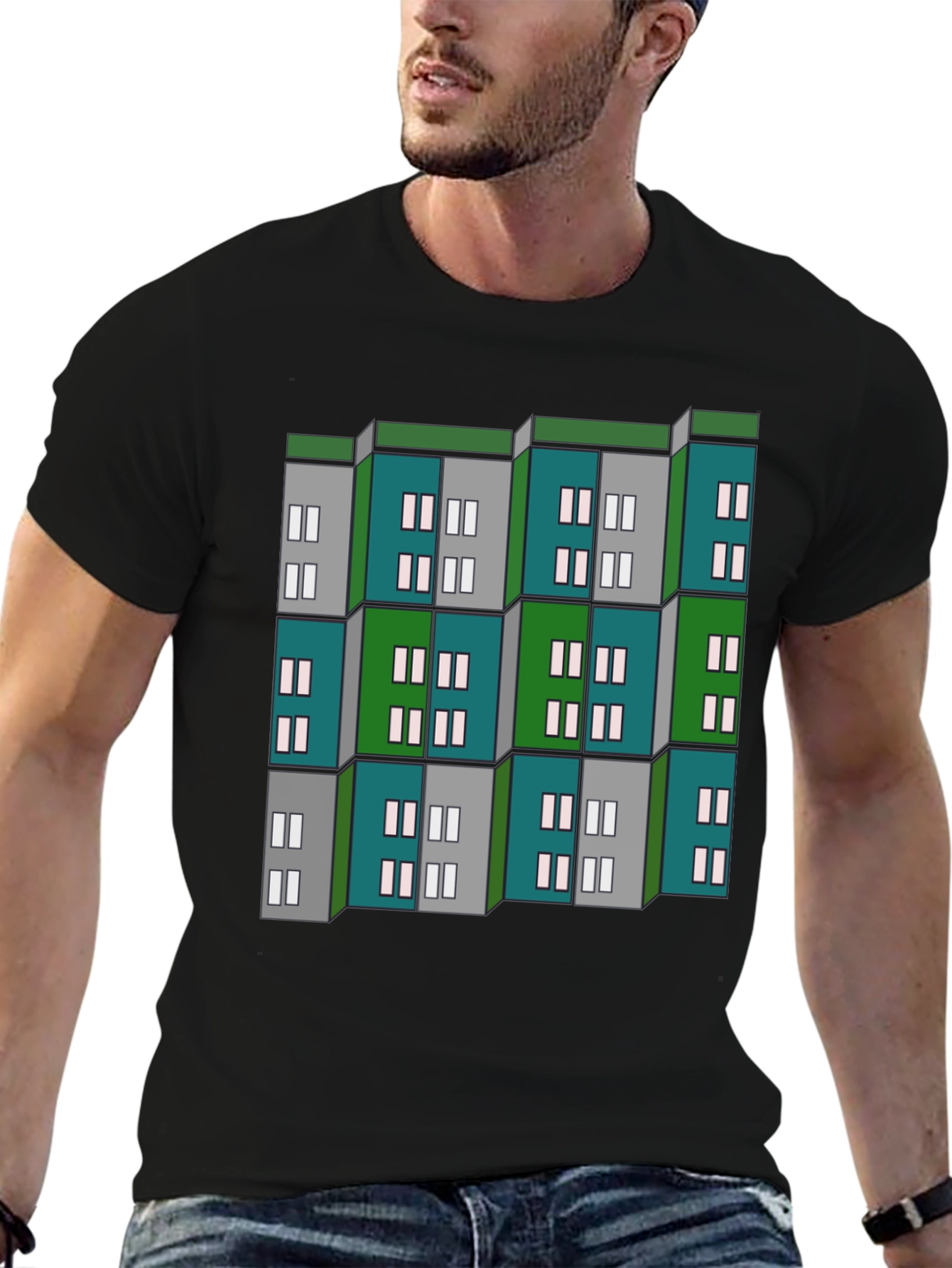 Geometric Building Block Graphic Tee