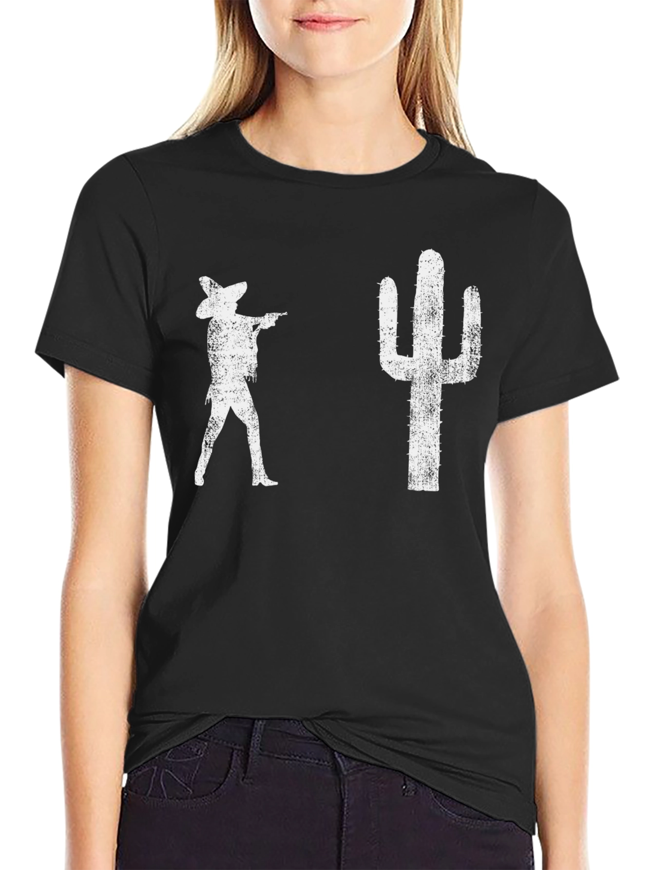 Retro Western Graphic Tee - Cactus Cowboy