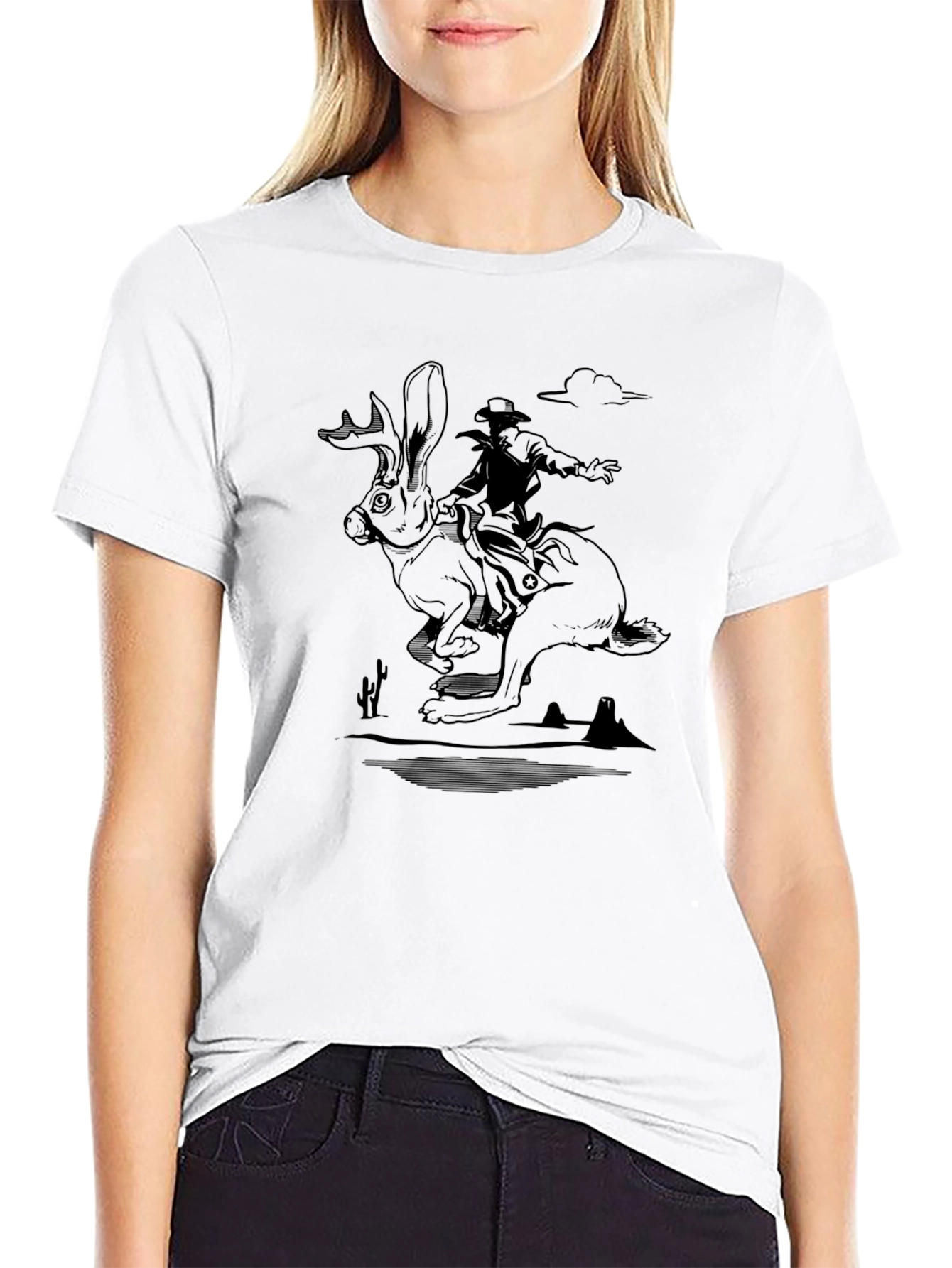 Cowboy Jackalope Black T-Shirt