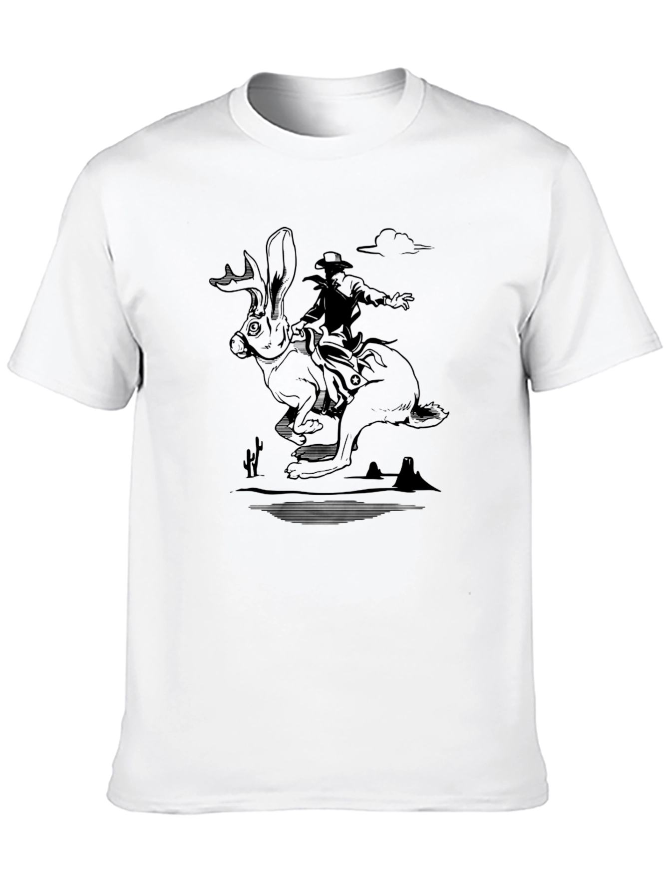 Cowboy Jackalope Black T-Shirt