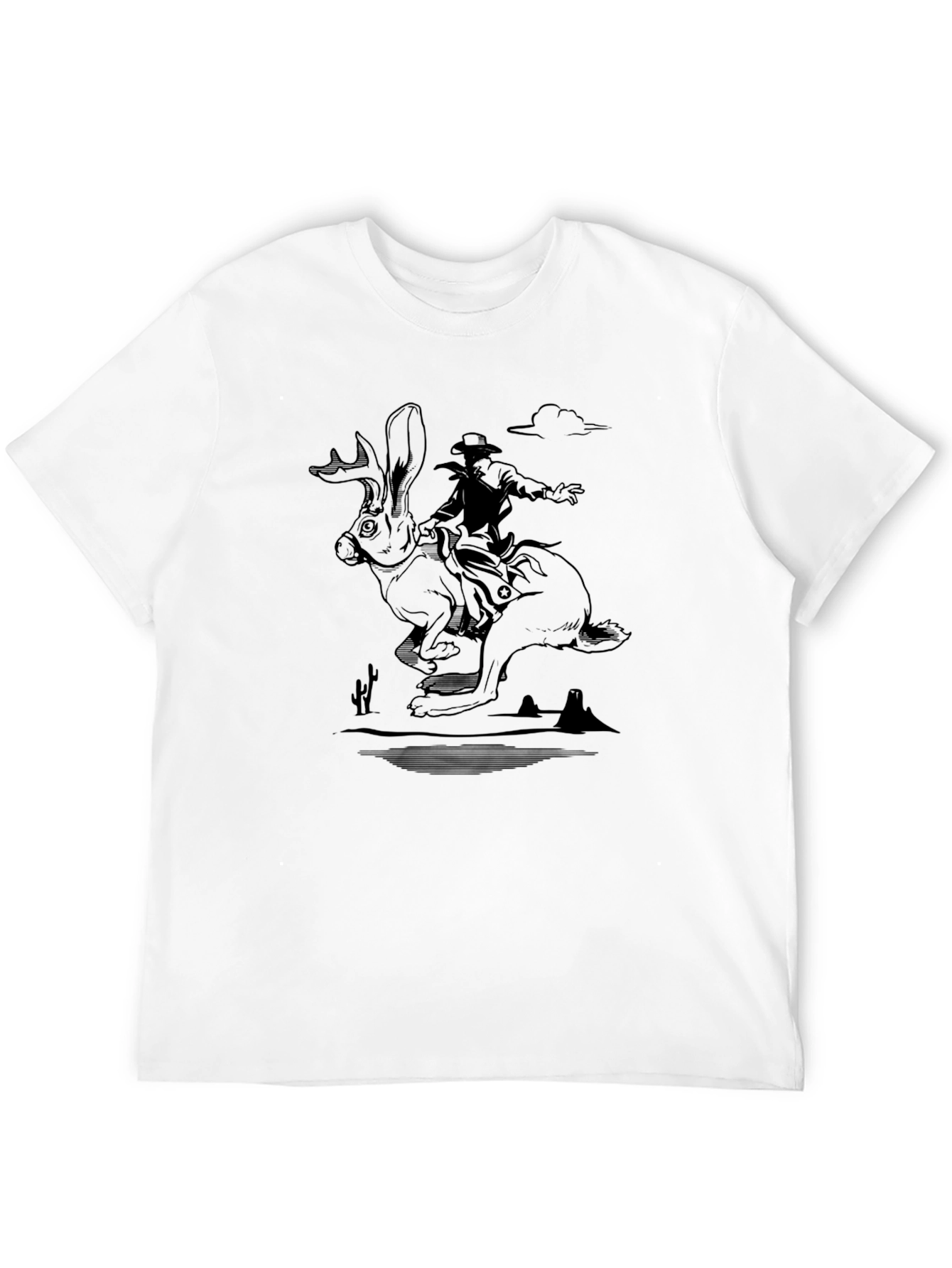 Cowboy Jackalope Black T-Shirt