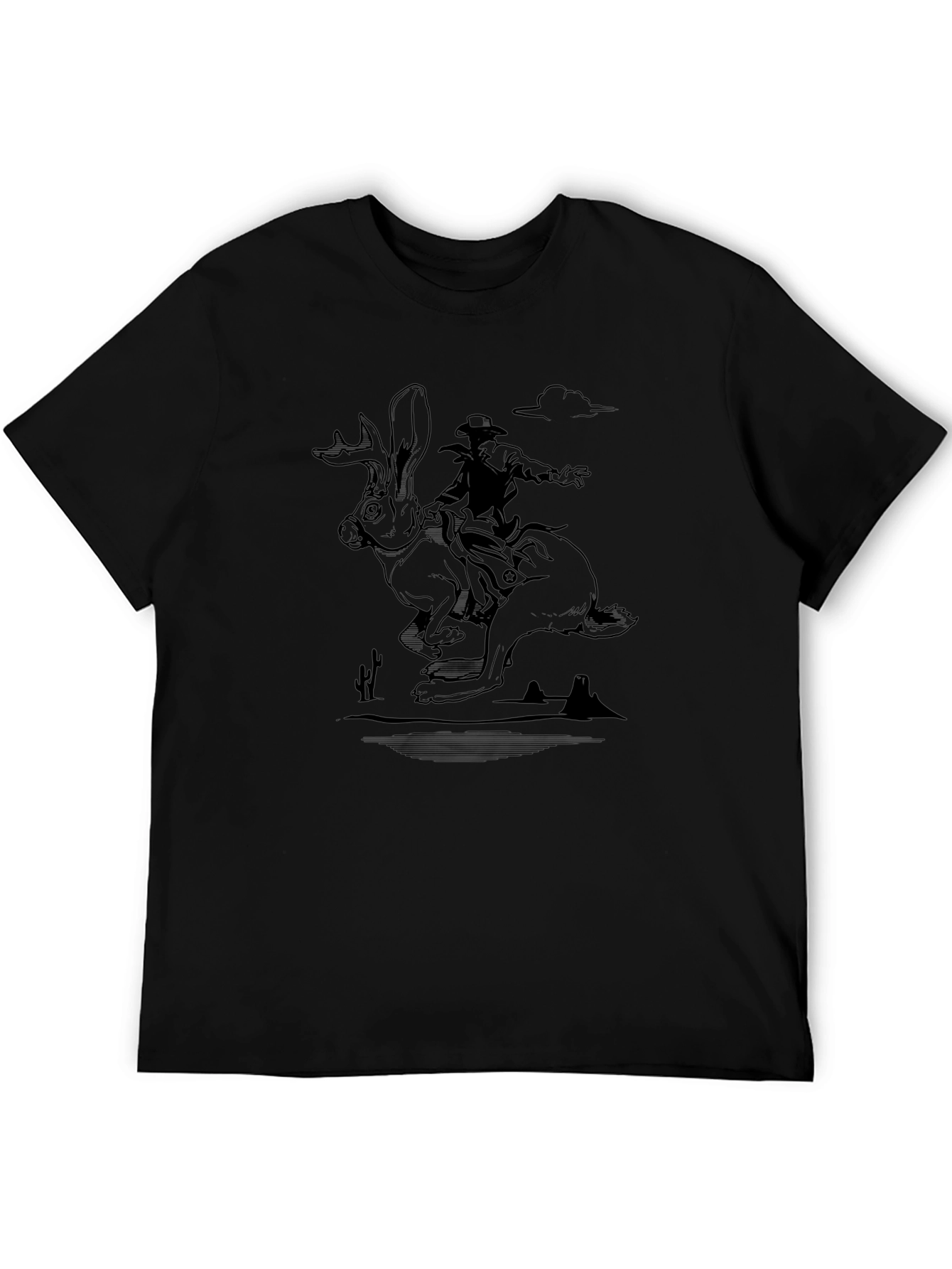 Cowboy Jackalope Black T-Shirt
