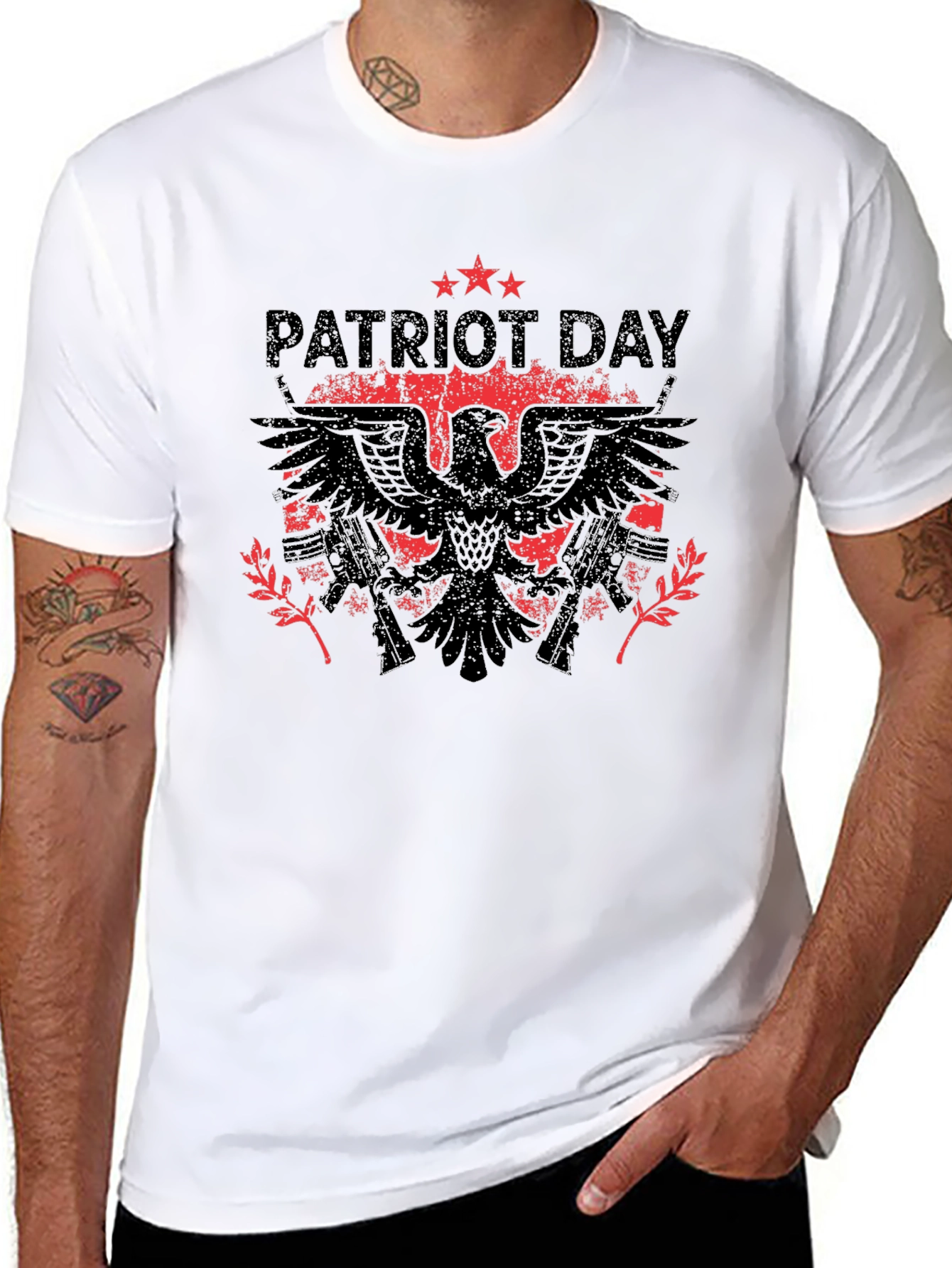 Patriot Day Eagle Graphic Black T-Shirt
