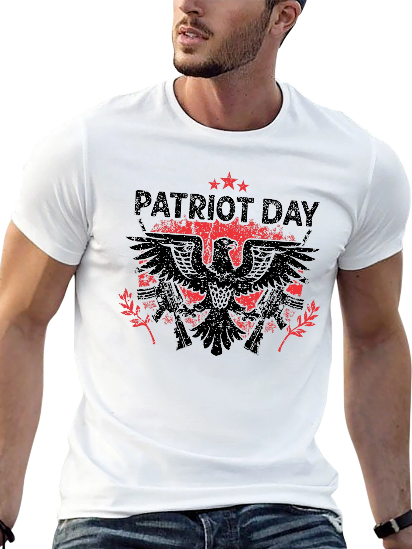 Patriot Day Eagle Graphic Black T-Shirt