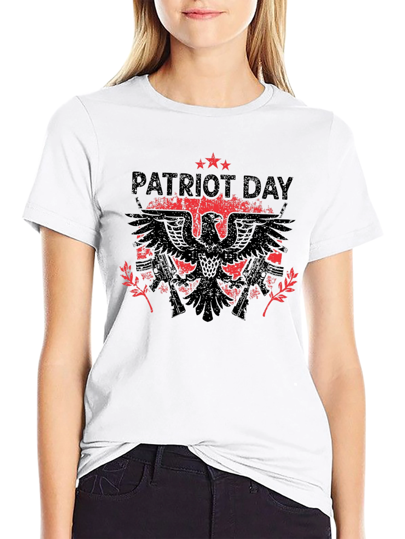 Patriot Day Eagle Graphic Black T-Shirt