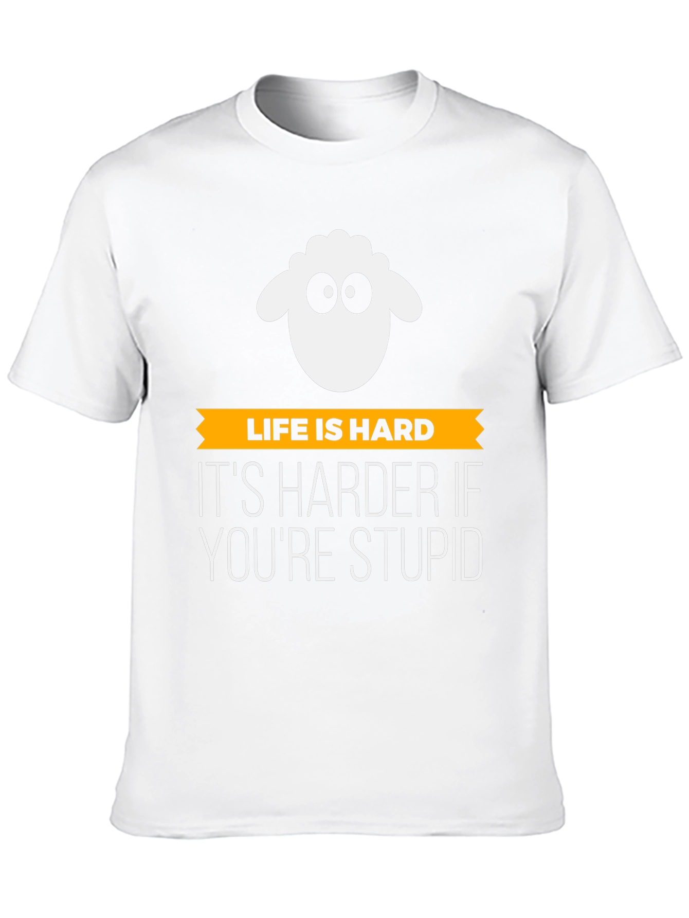 Life is Hard Stupid Sheep Graphic Tee - Black